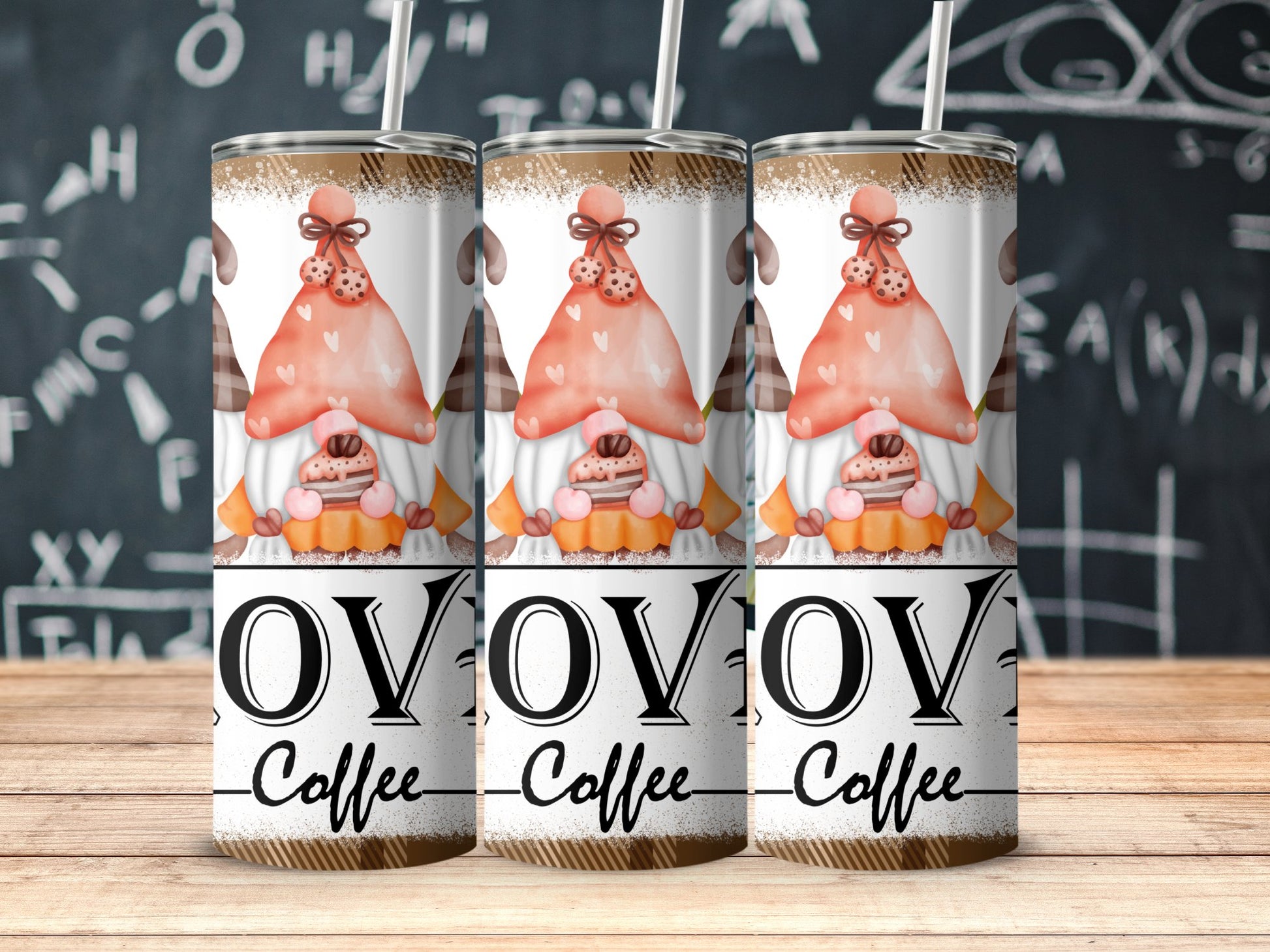 Adorable Gnome Themed Coffee Tumbler Product