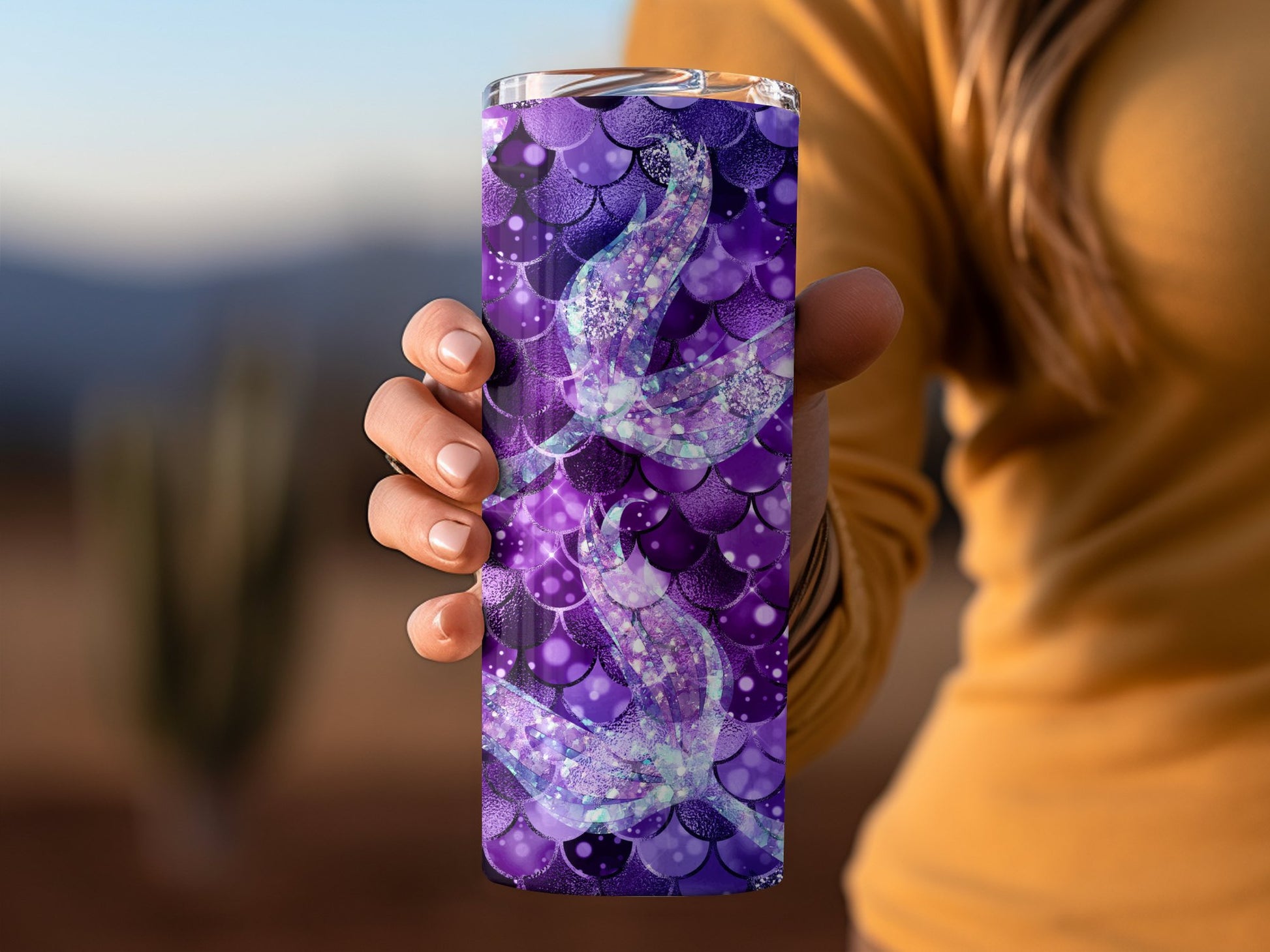 Purple Mermaid Scales Design Insulated Tumbler product