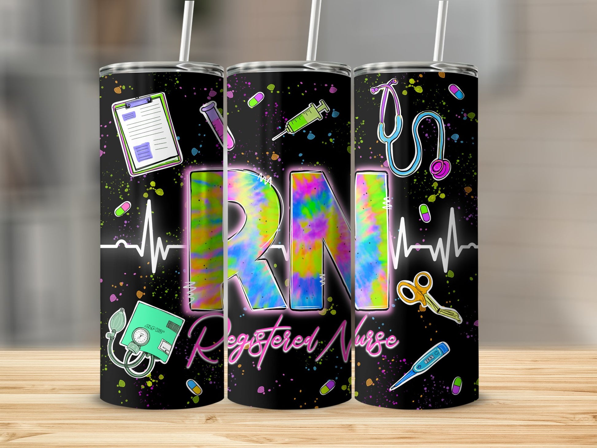 Registered Nurse RN Colorful Tumbler Nursing product