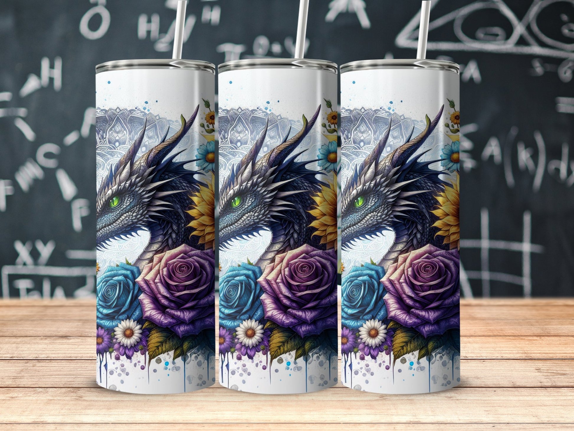 Dragon and Roses Artistic Design Tumbler product
