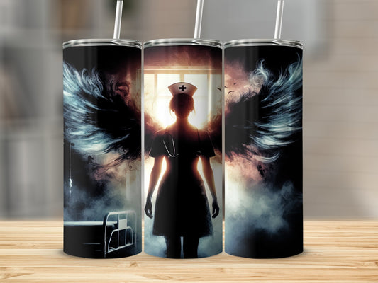 Angel Nurse Silhouette with Wings Tumbler product