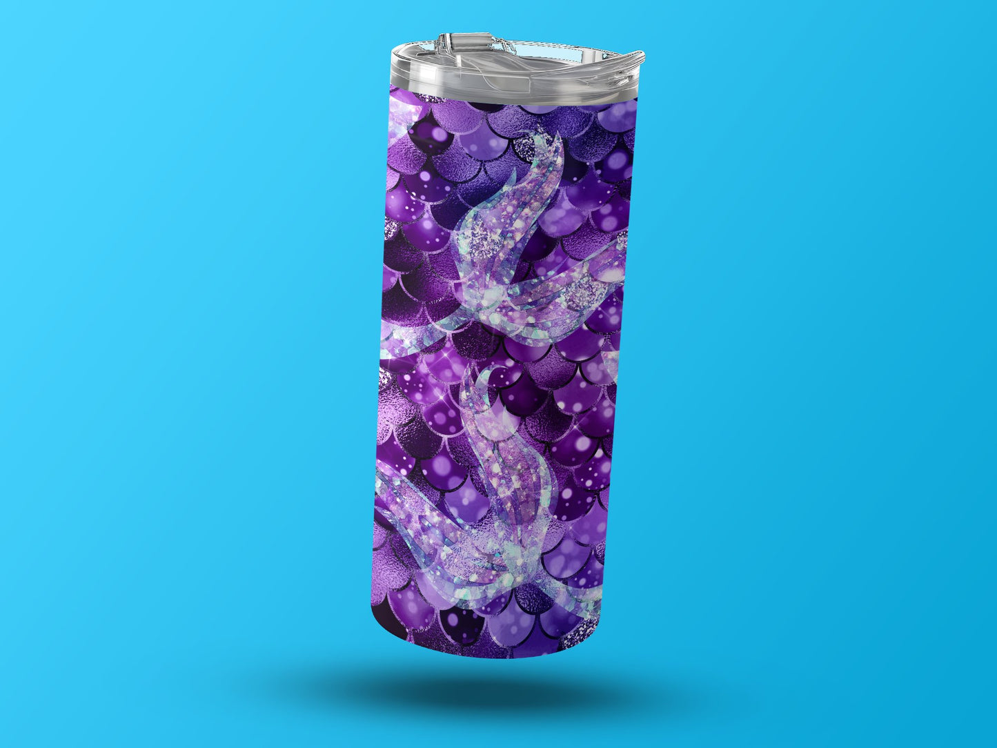Purple Mermaid Scales Glitter Design Tumbler product