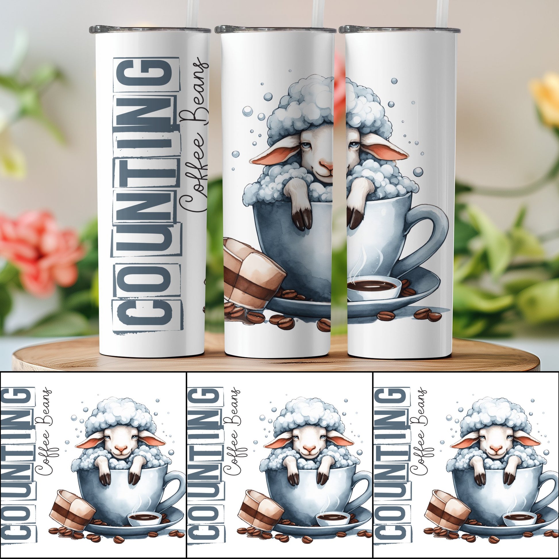 Counting Coffee Beans Cute Sheep Design product