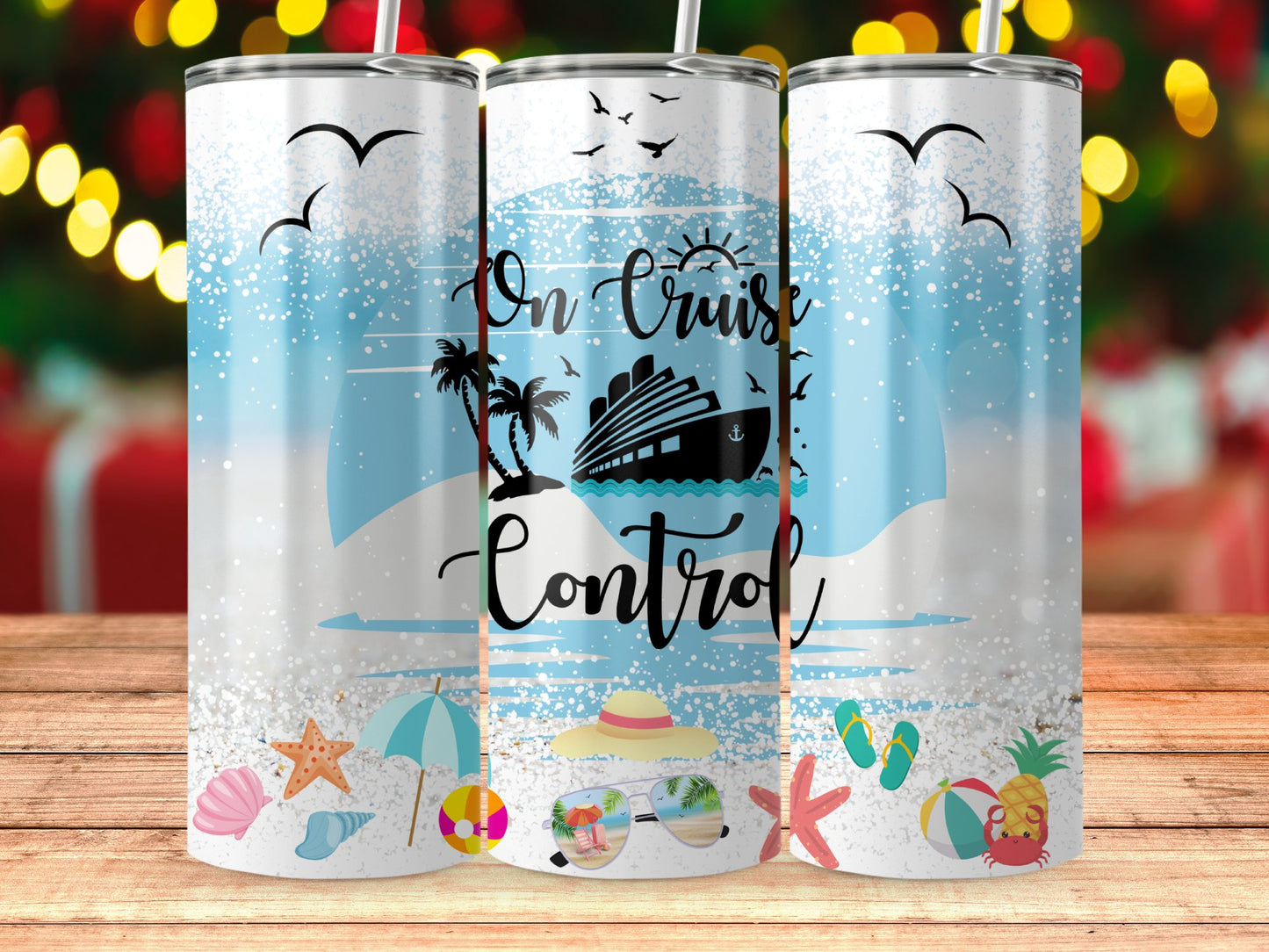 On Cruise Control Beach Themed Tumbler product