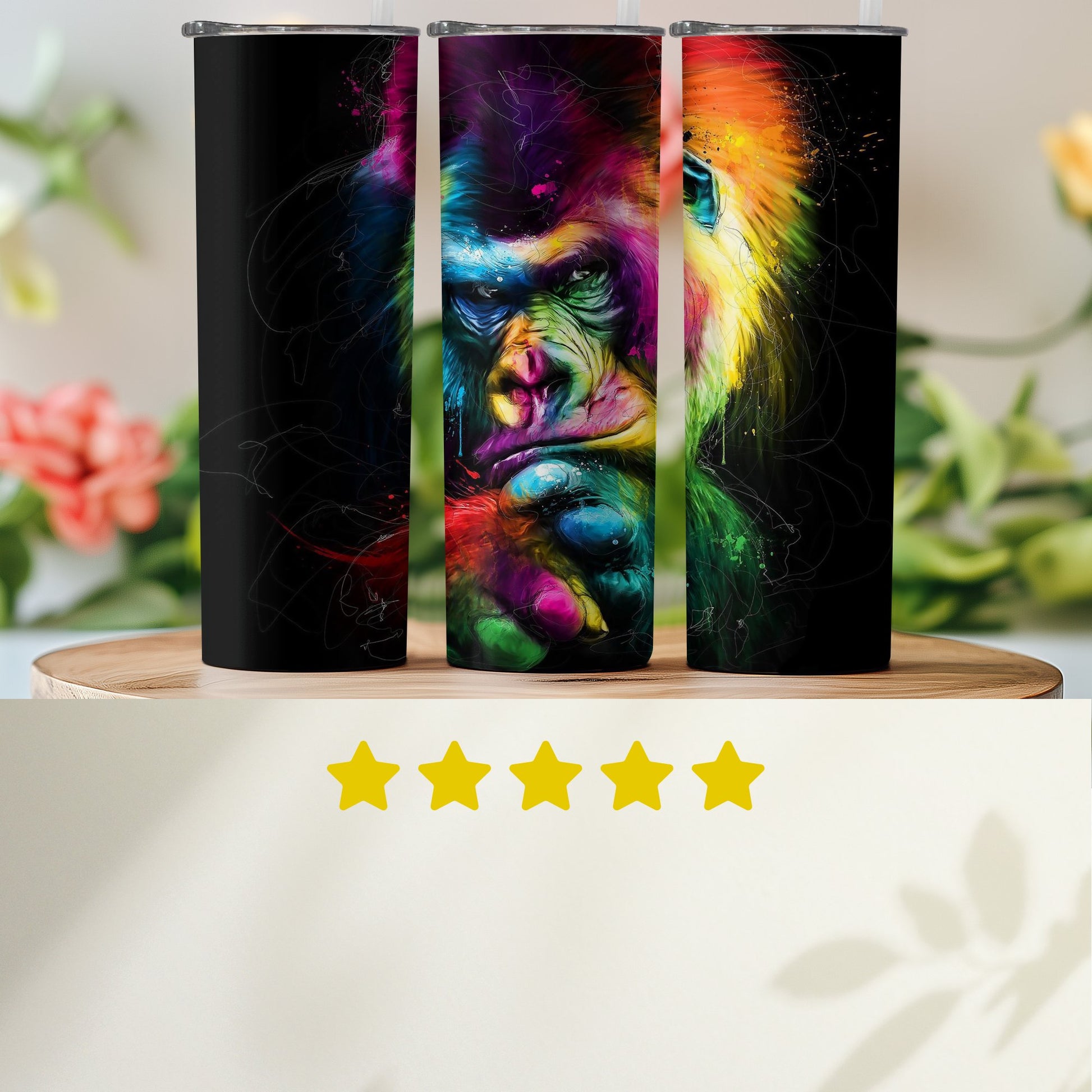 Abstract Colorful Monkey Tumbler Stunning Drinkware product type