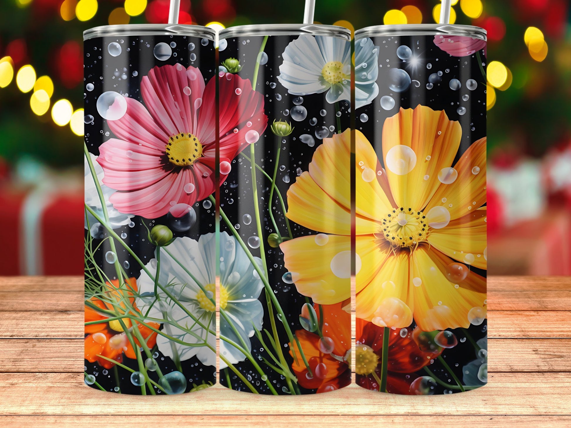 Vibrant Floral Pattern Tumbler Product