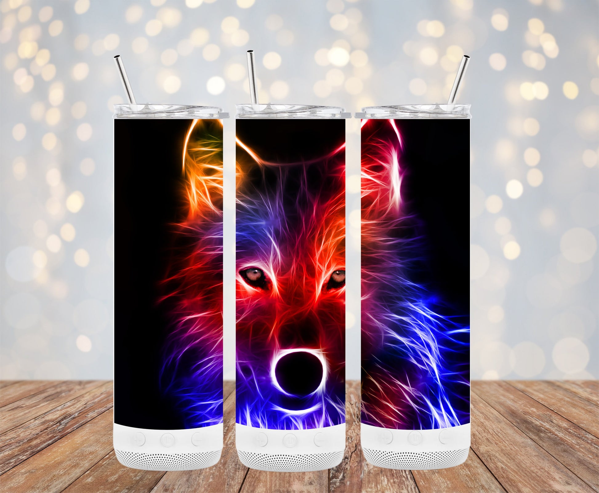 Vibrant Wolf Design Insulated Tumbler Product