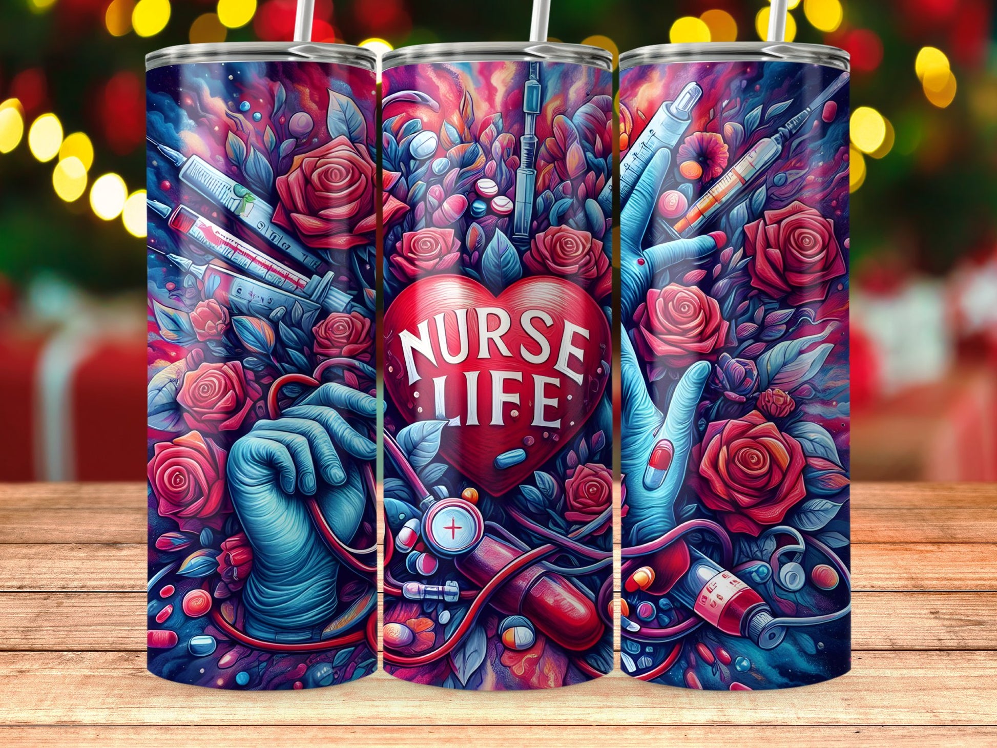 Nurse Life colorful design tumbler product