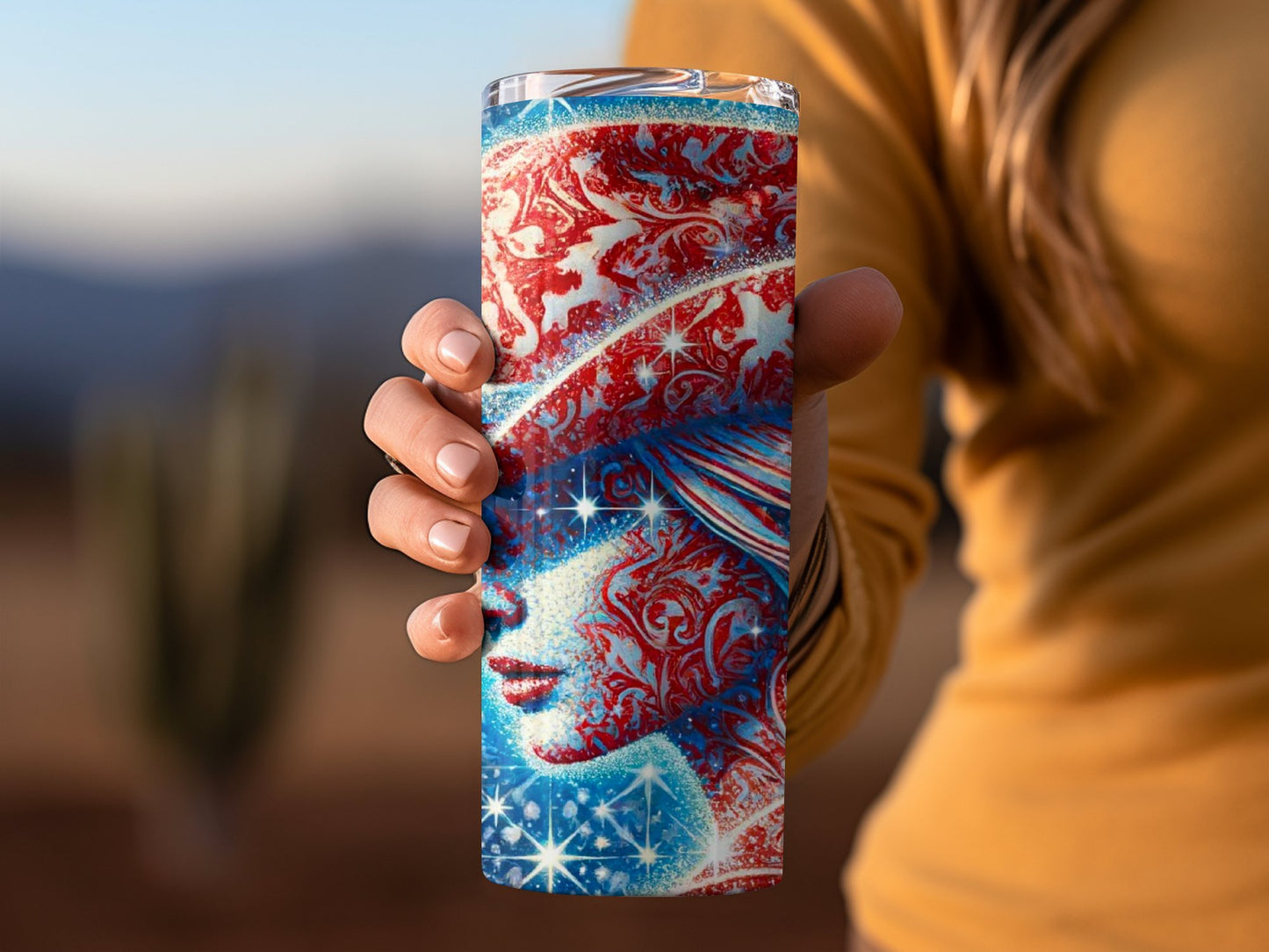 Sparkling Blue Red Hat Lady Starry (4th July Tumblers) 8371280