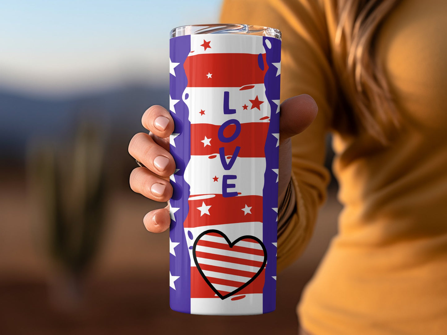 Patriotic USA Peace Love and Stars (4th July Tumblers) 8371273
