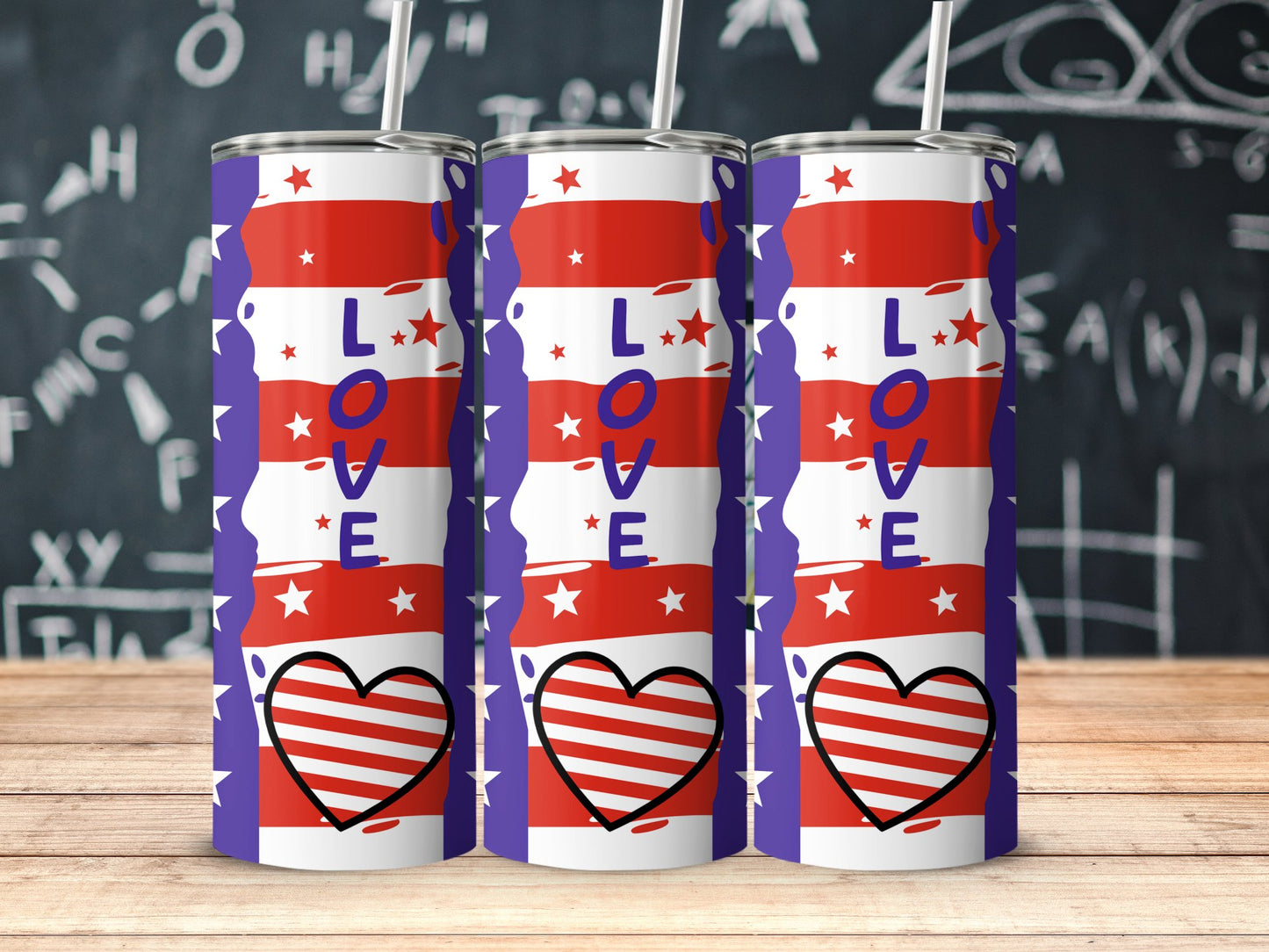 Patriotic USA Peace Love and Stars (4th July Tumblers) 8371273
