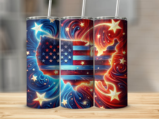 Patriotic Swirls and Stars USA Flag (4th July Tumblers) 8371302