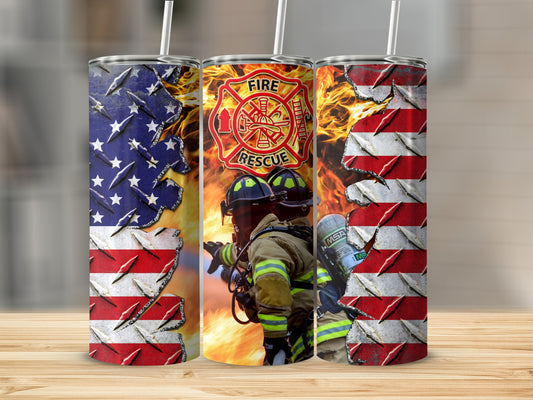 Patriotic American Firefighter