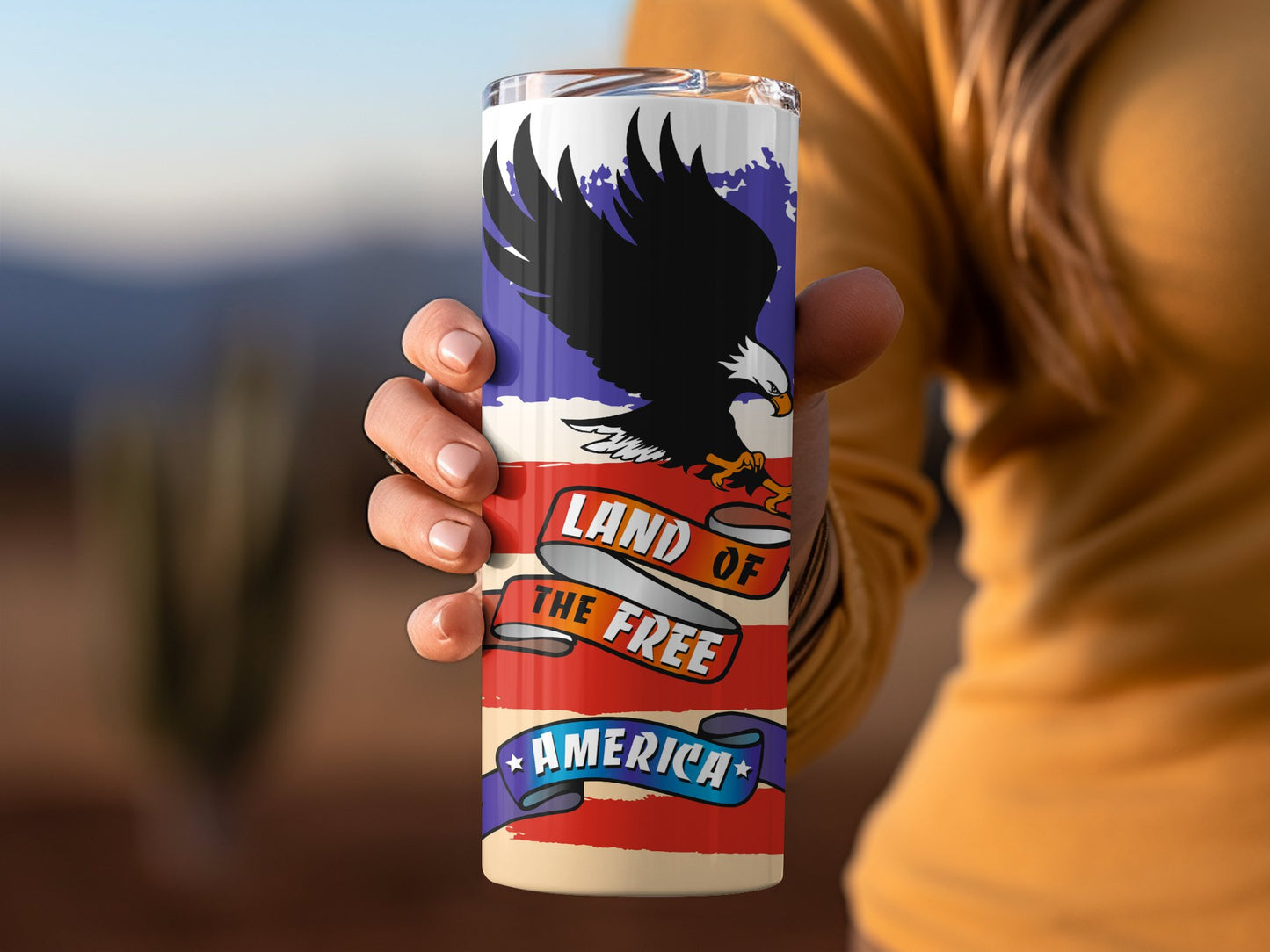 Patriotic Eagle and Stripes Land of the Free America (4th July Tumblers) 8371279