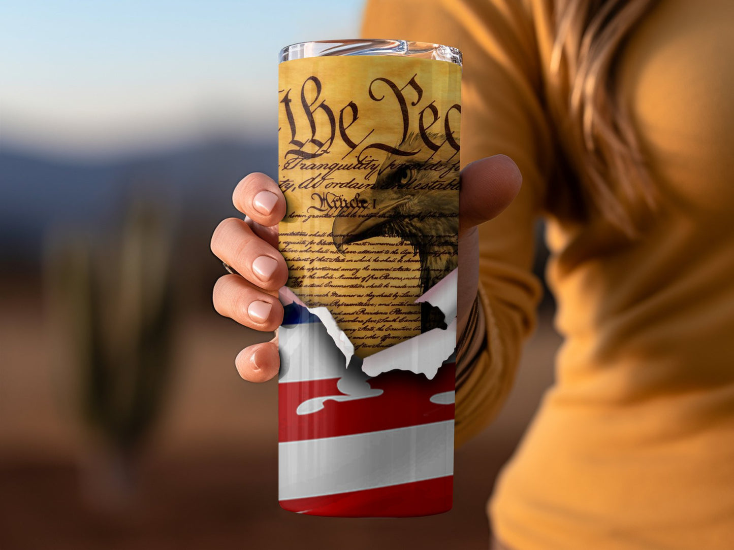 Vintage American Flag and Constitution (4th July Tumblers) 8371305