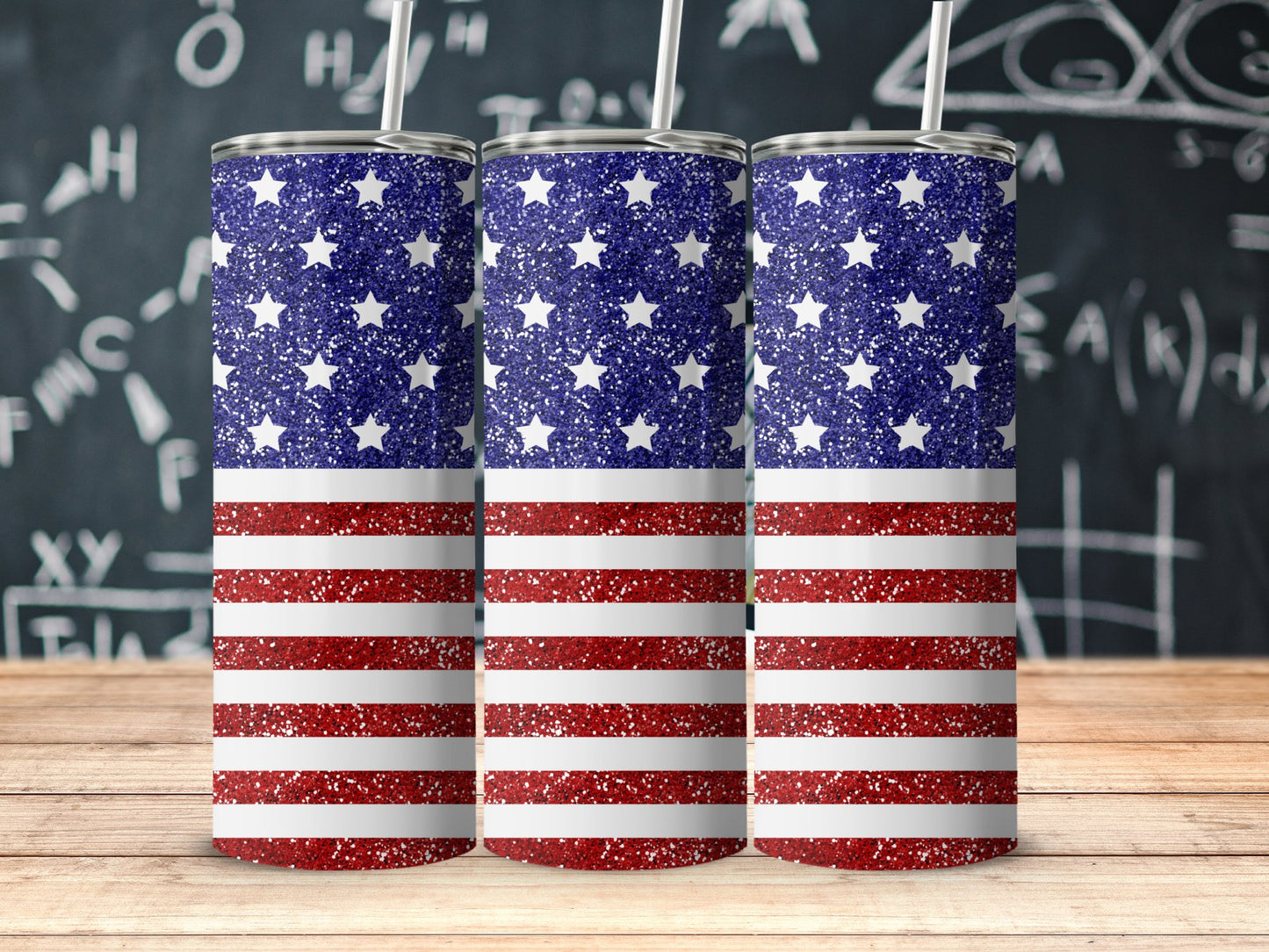 Patriotic Glittering Stars and Stripes (4th July Tumblers) 8371298