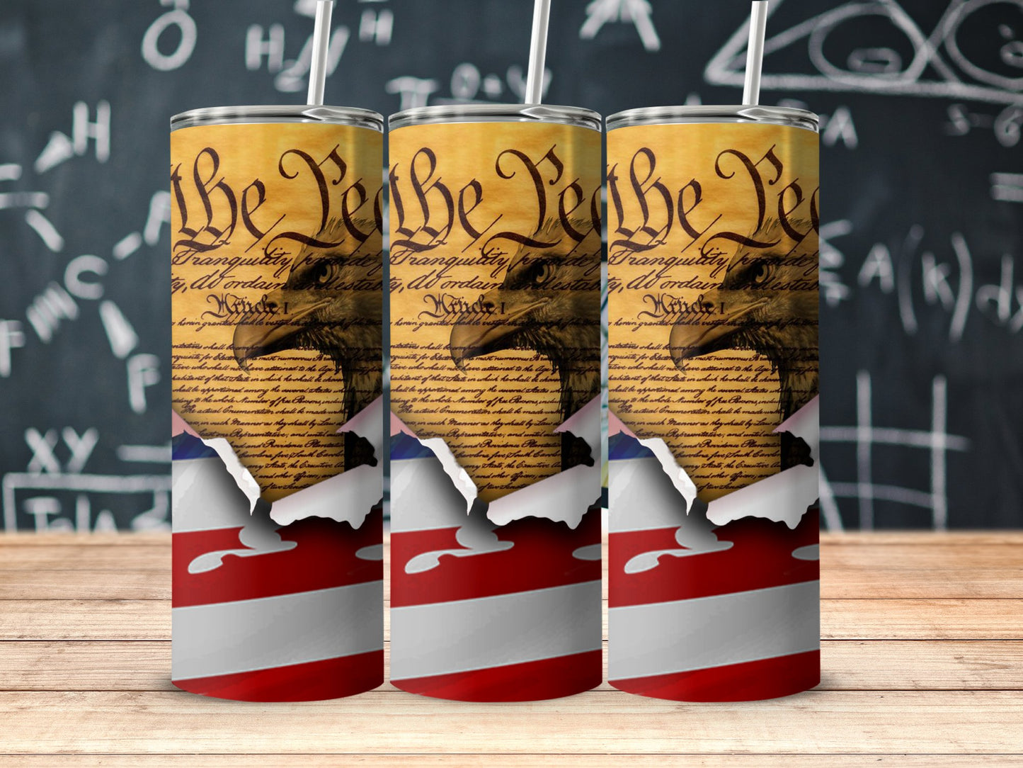 Vintage American Flag and Constitution (4th July Tumblers) 8371305