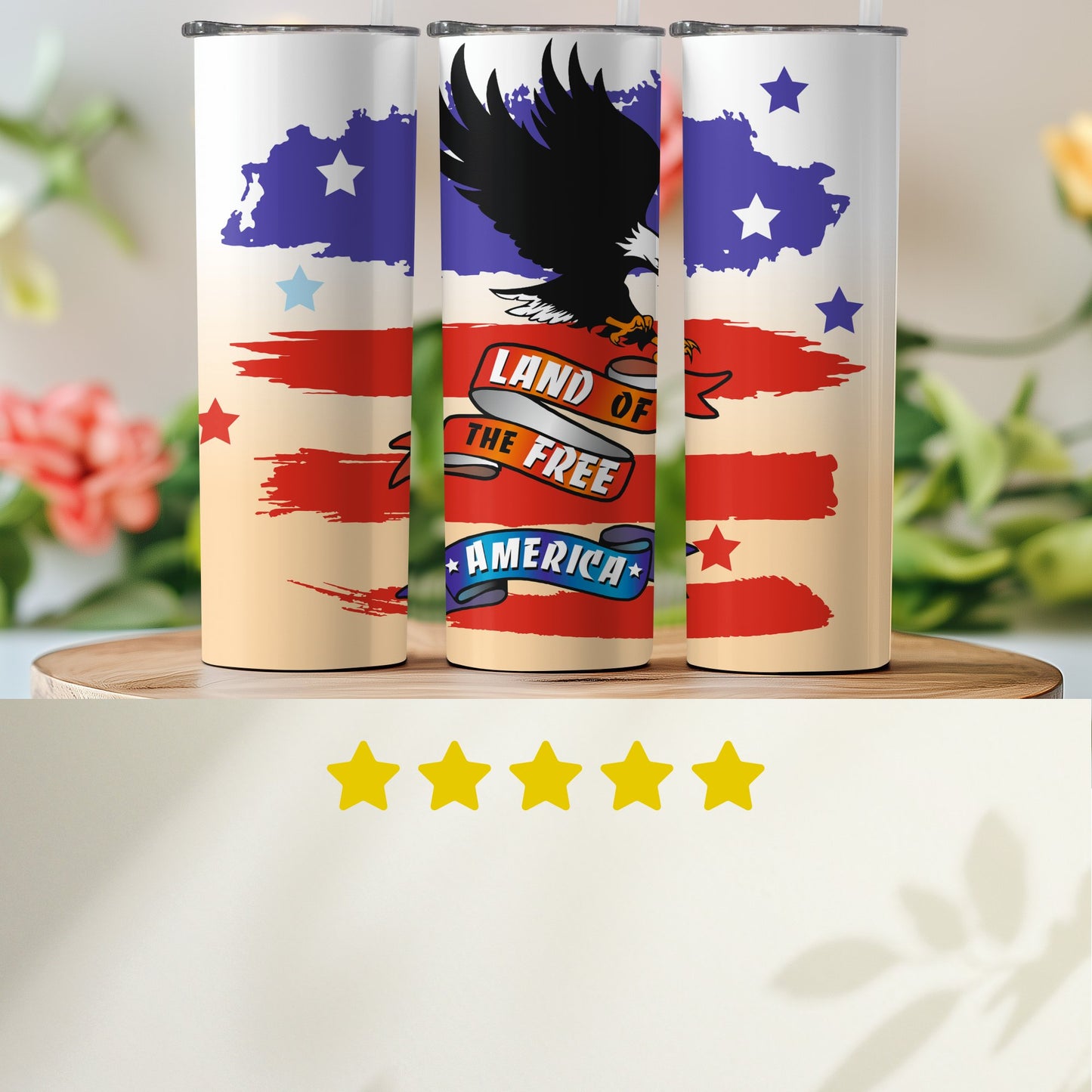 Patriotic Eagle and Stripes Land of the Free America (4th July Tumblers) 8371279