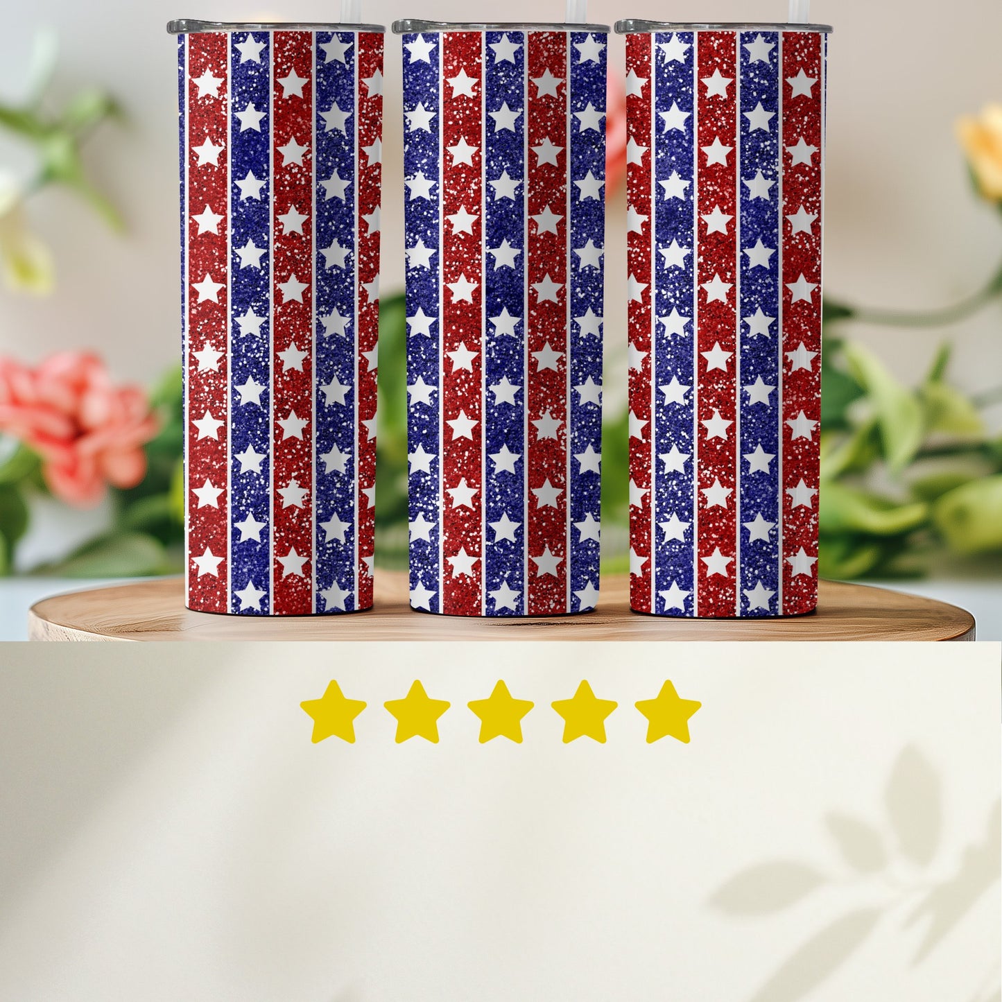 Patriotic Red White and Blue Star Striped (4th July Tumblers) 8371297