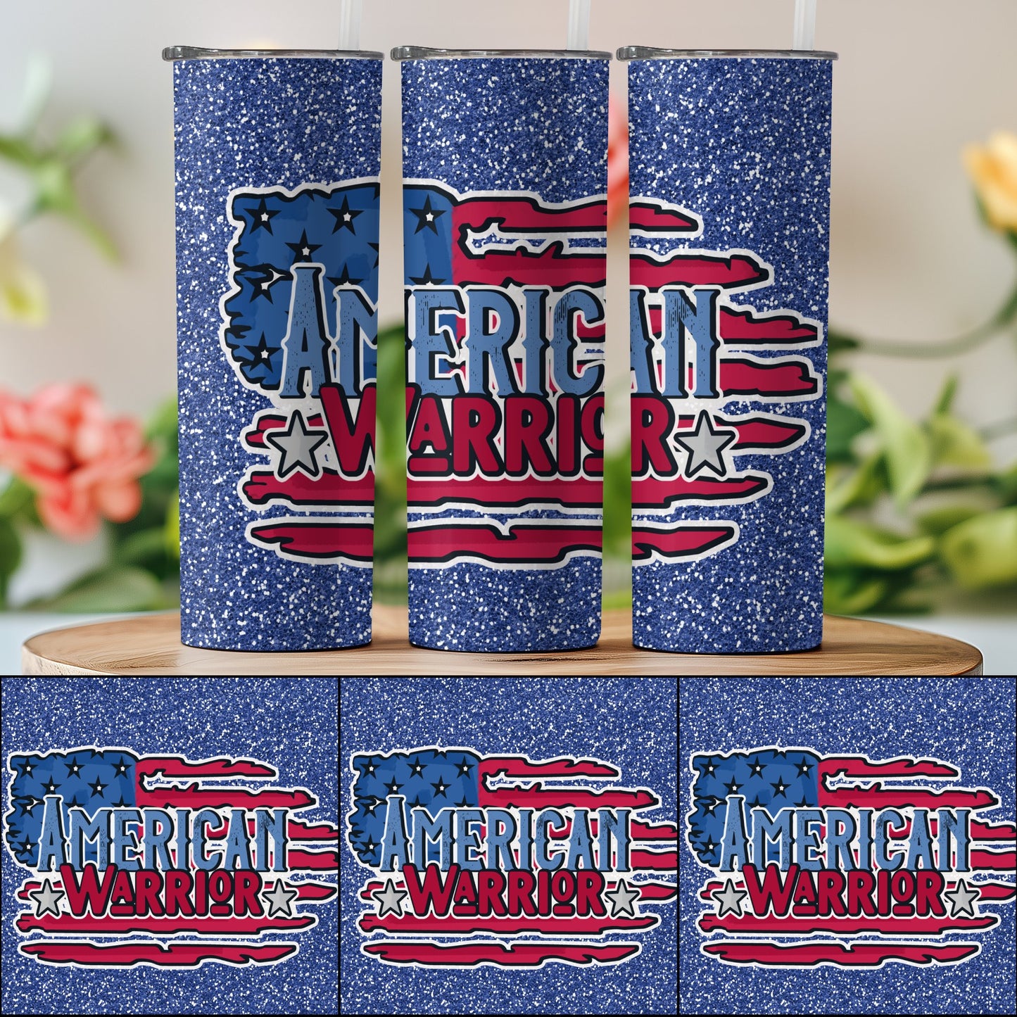 Patriotic American Warrior Star-Spangled (4th July Tumblers) 8371610