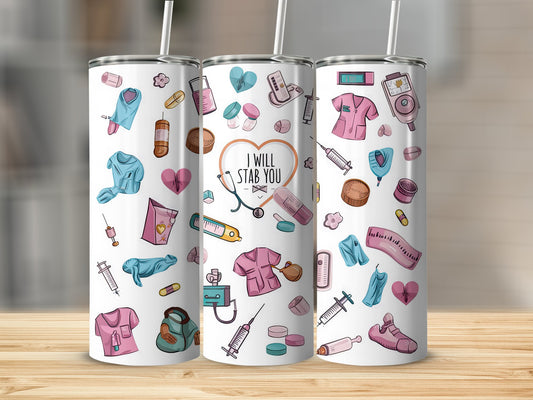 Cute Colorful Medical Theme Tumbler for Nurses product