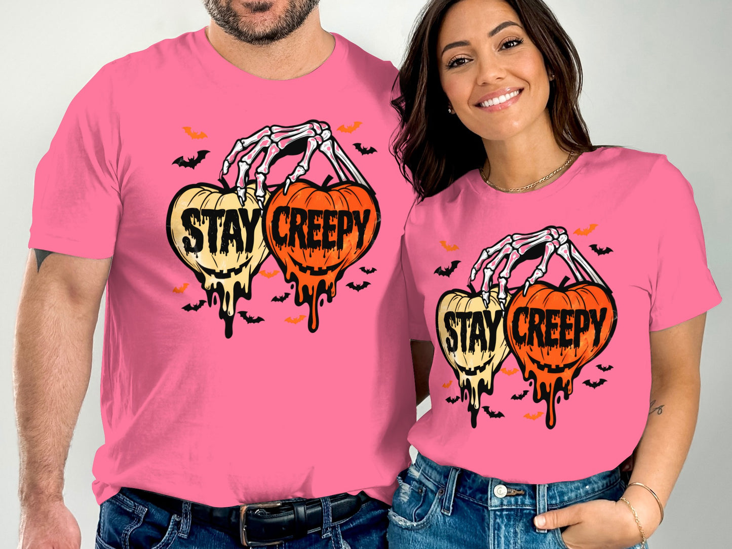 Stay Creepy Skeleton Hands Couples T-Shirt product type