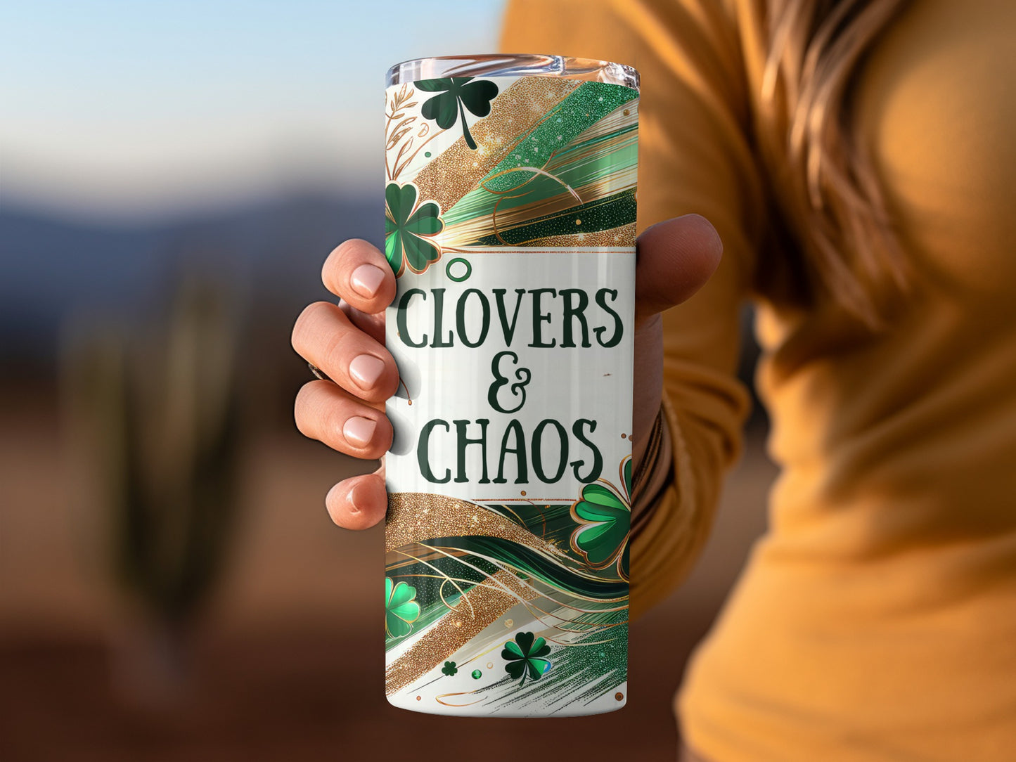Clovers and Chaos Design Insulated Tumbler Cup