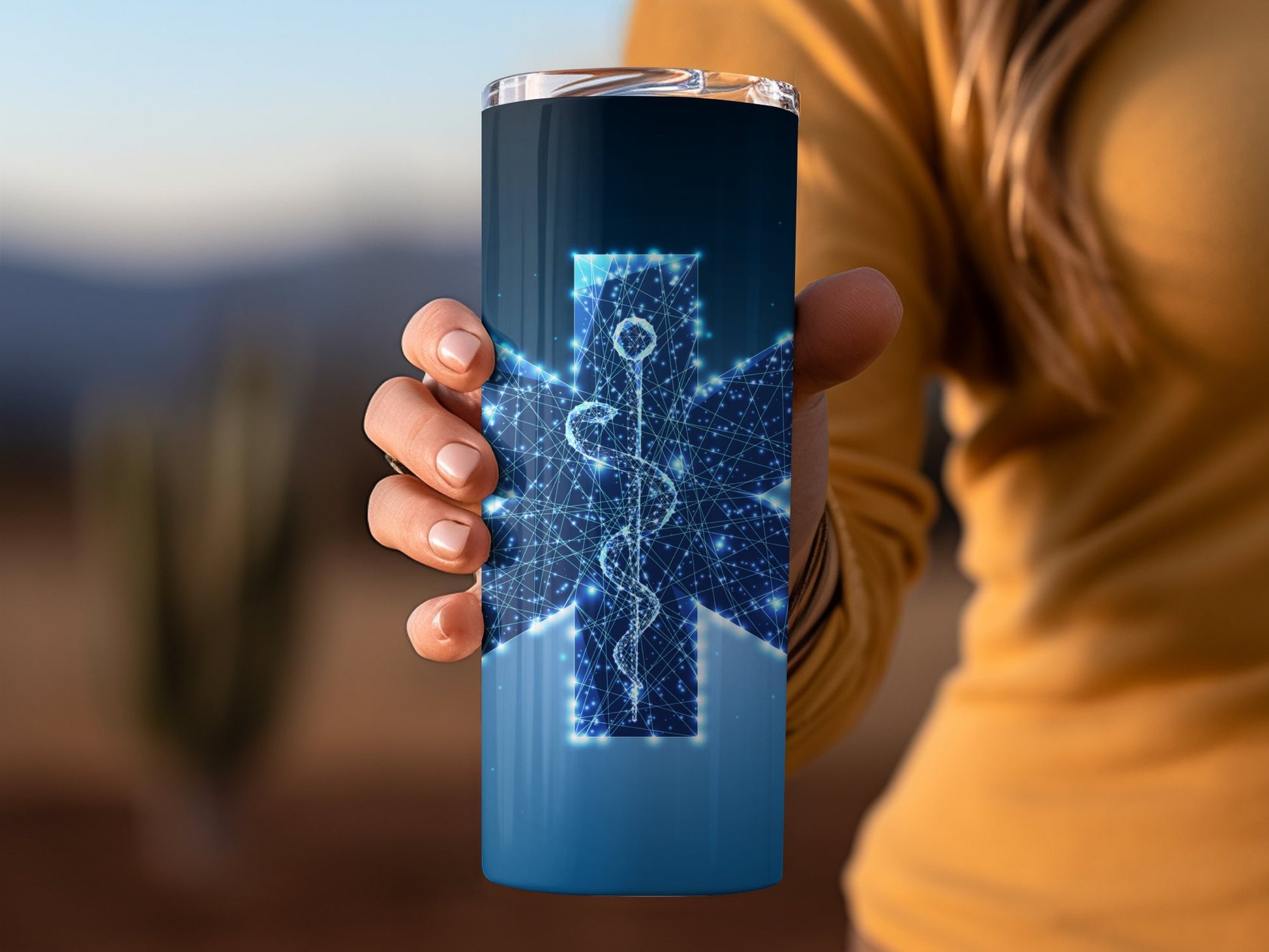 Blue Medical Symbol Art Travel Mug product type