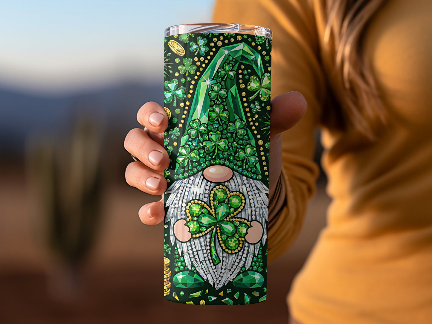 St. Patrick's Day Gnome Design Insulated Tumbler Product