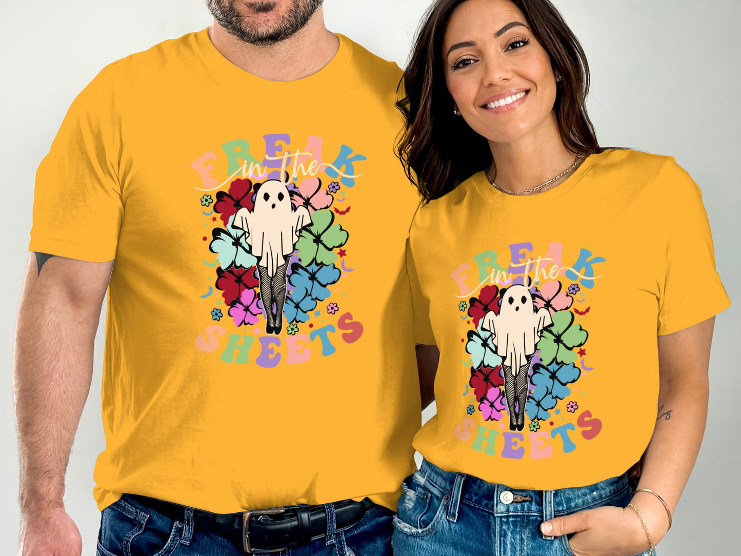 Freak in the Sheets Colorful Ghost Design Shirt product type