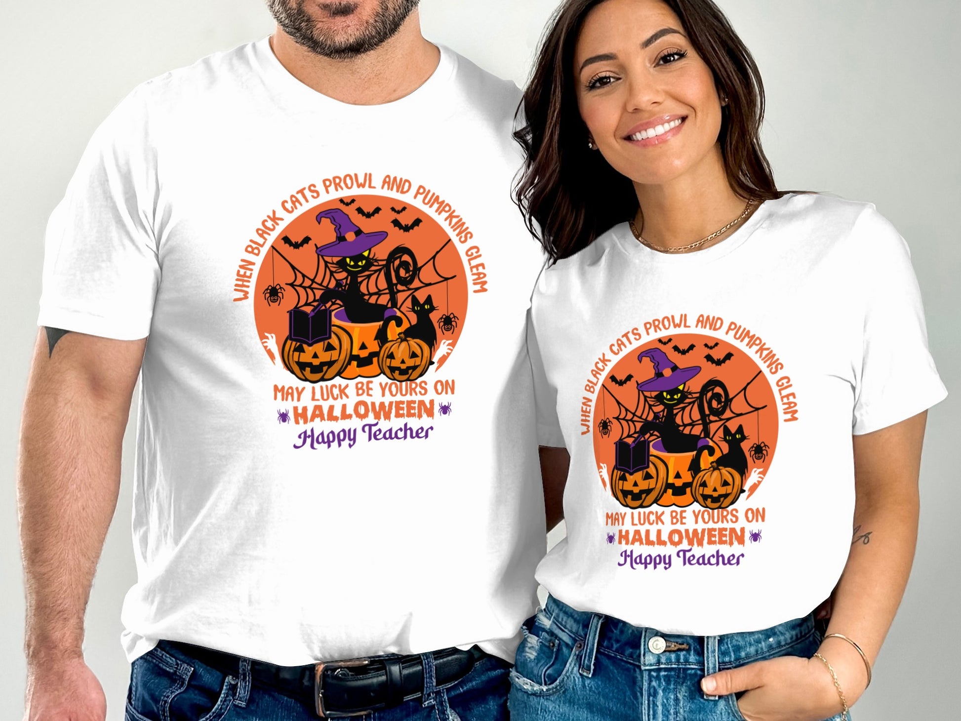 Halloween Happy Teacher Witch and Pumpkin Themed Product