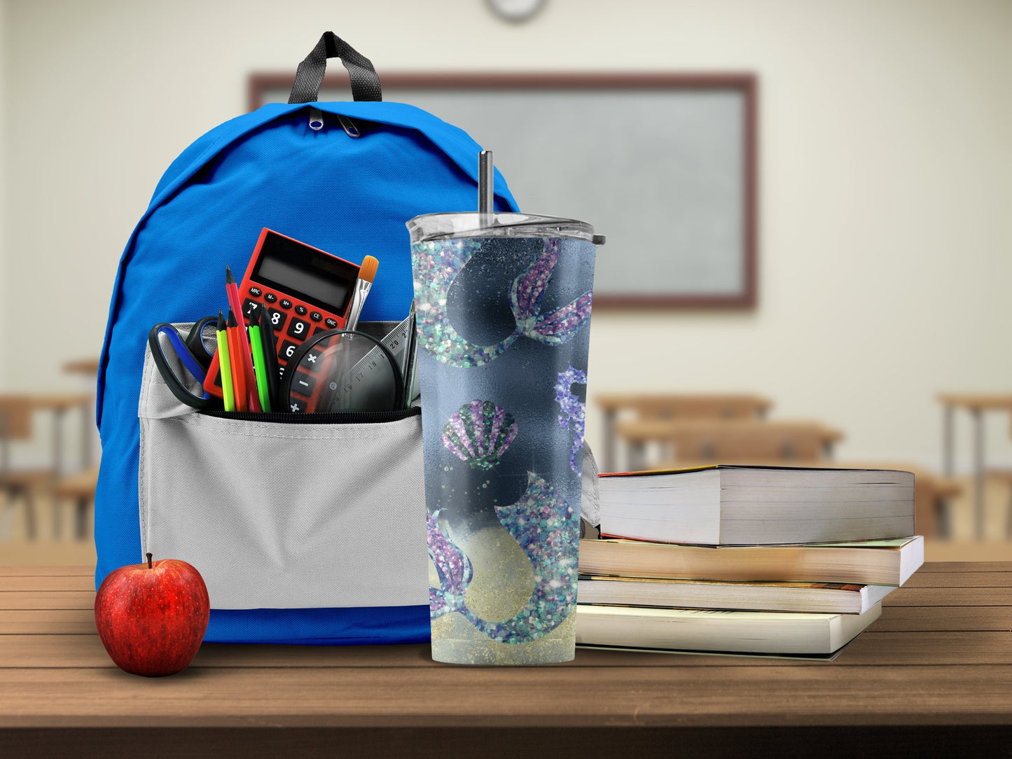 Glittery Sea Theme Insulated Tumbler School Product