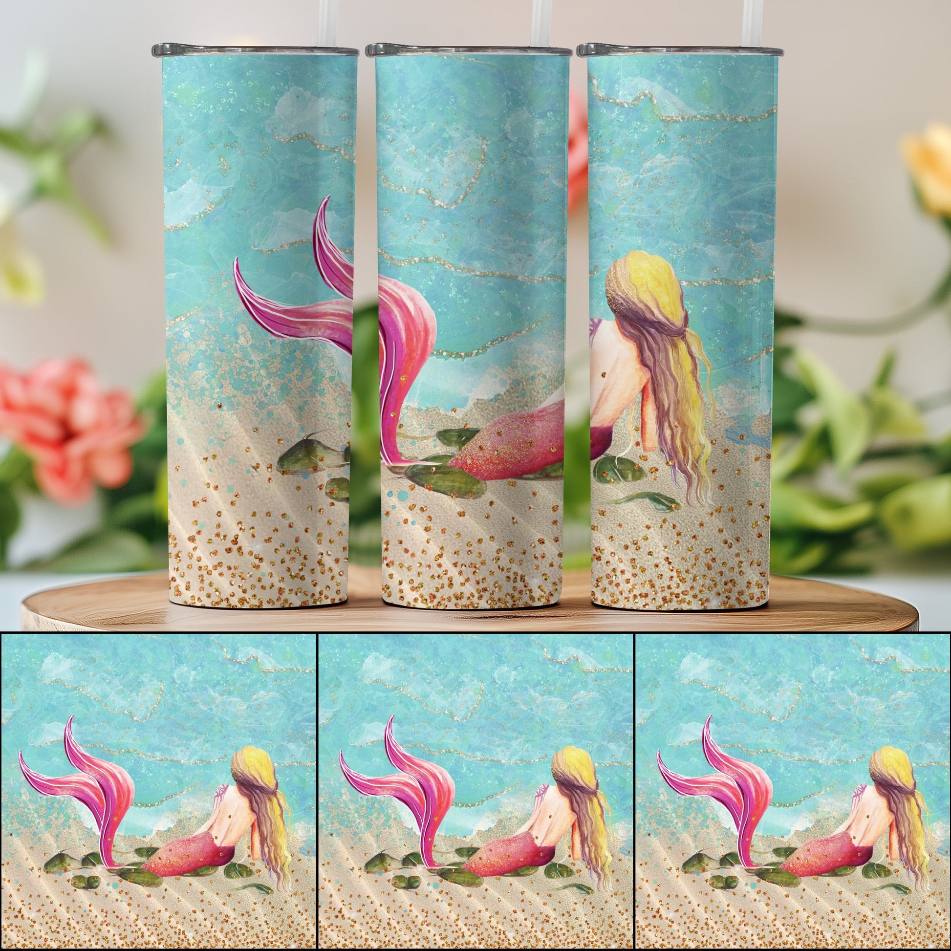 Mermaid Beach Scene Insulated Tumbler Drinkware Product