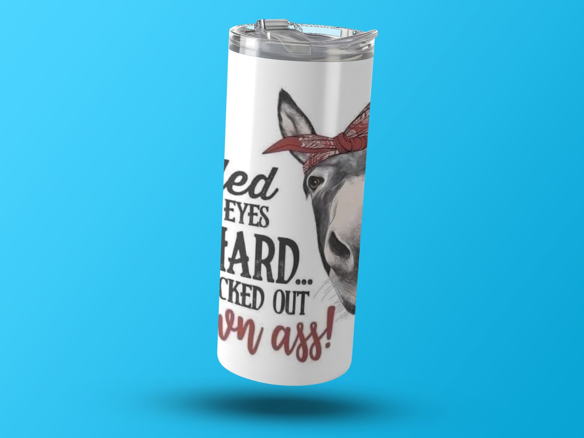 Red Eyes Tired Blacked Out Donkey Design Tumbler product