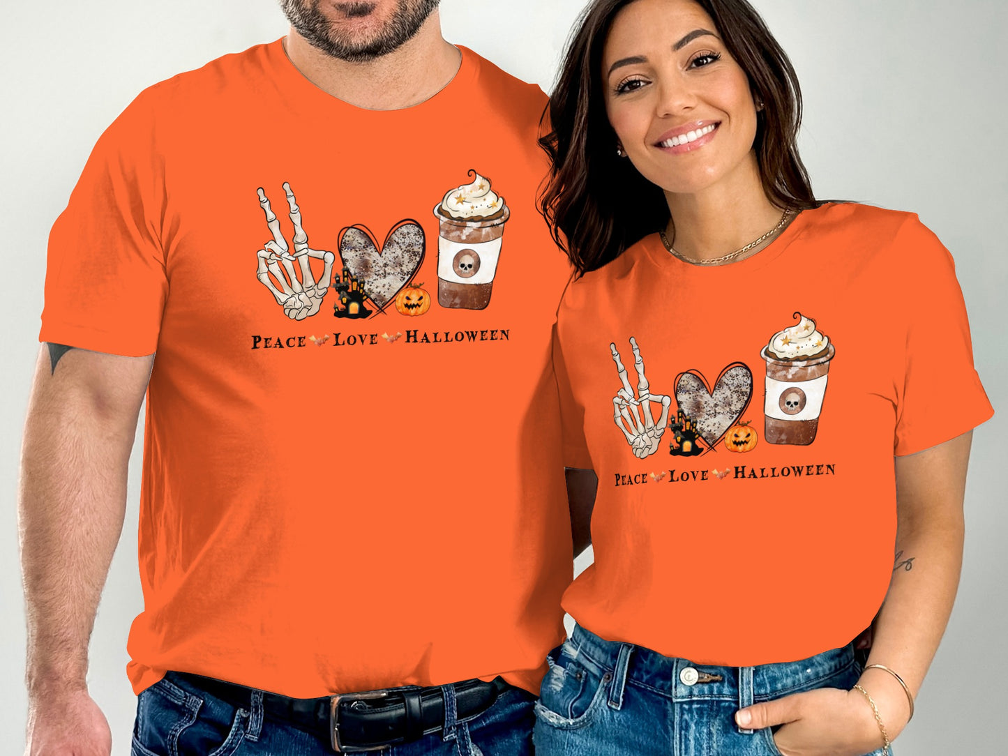 Peace Love Halloween Graphic T-shirt product type