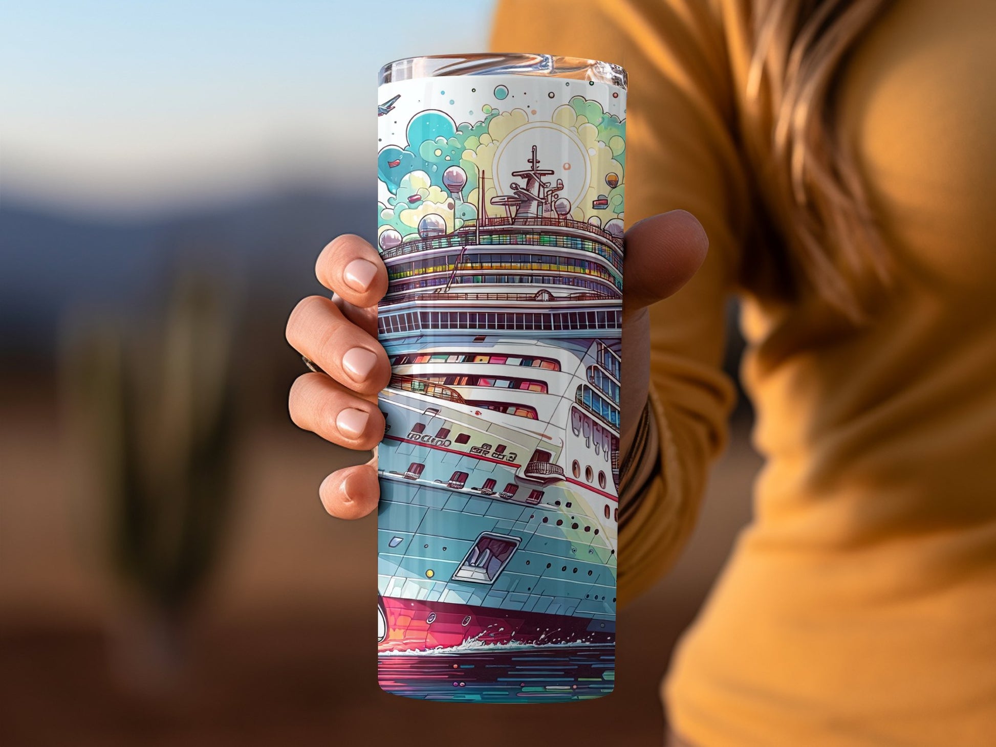 Vibrant Cruise Ship Design Insulated Tumbler product