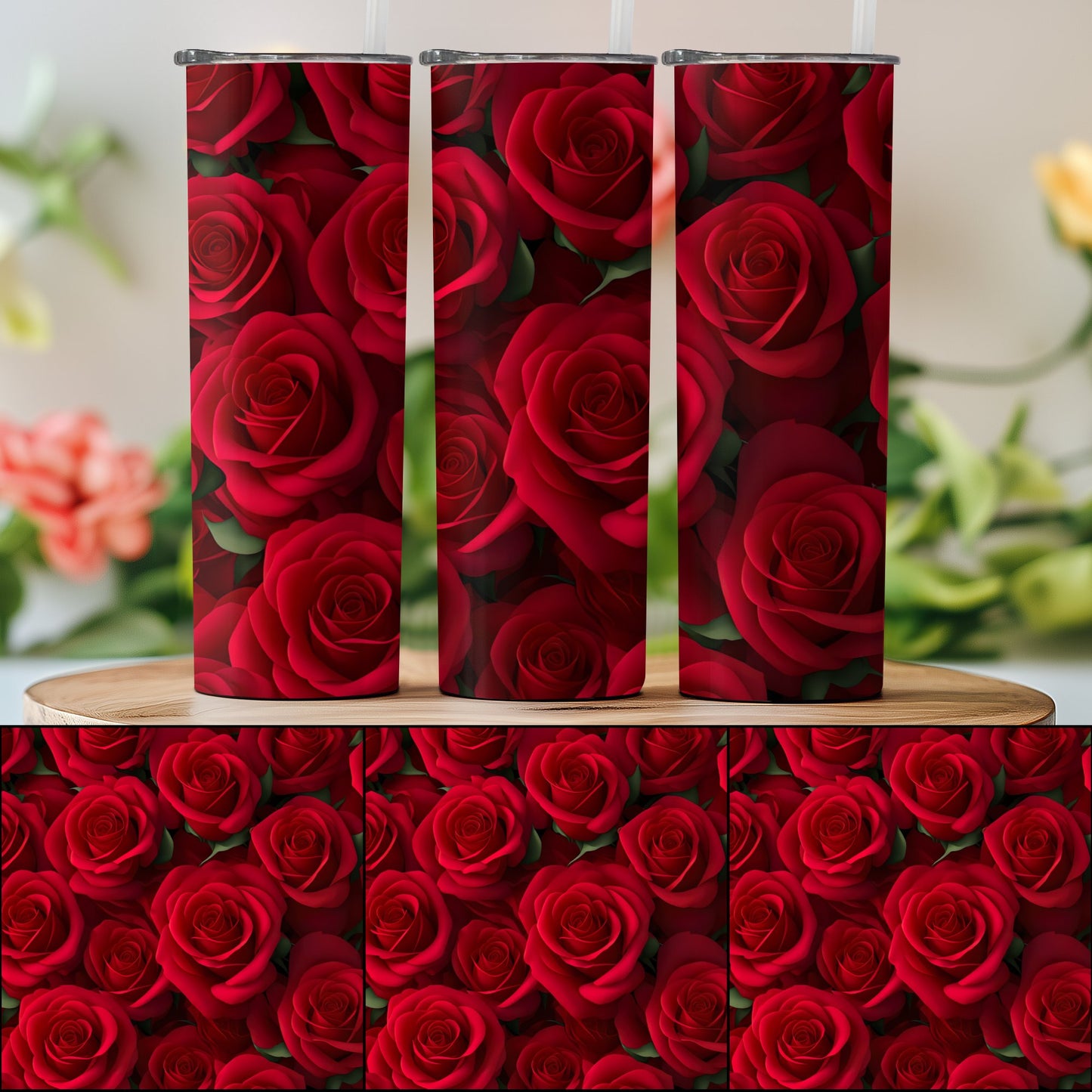 Elegant Red Roses Design Insulated Tumbler product