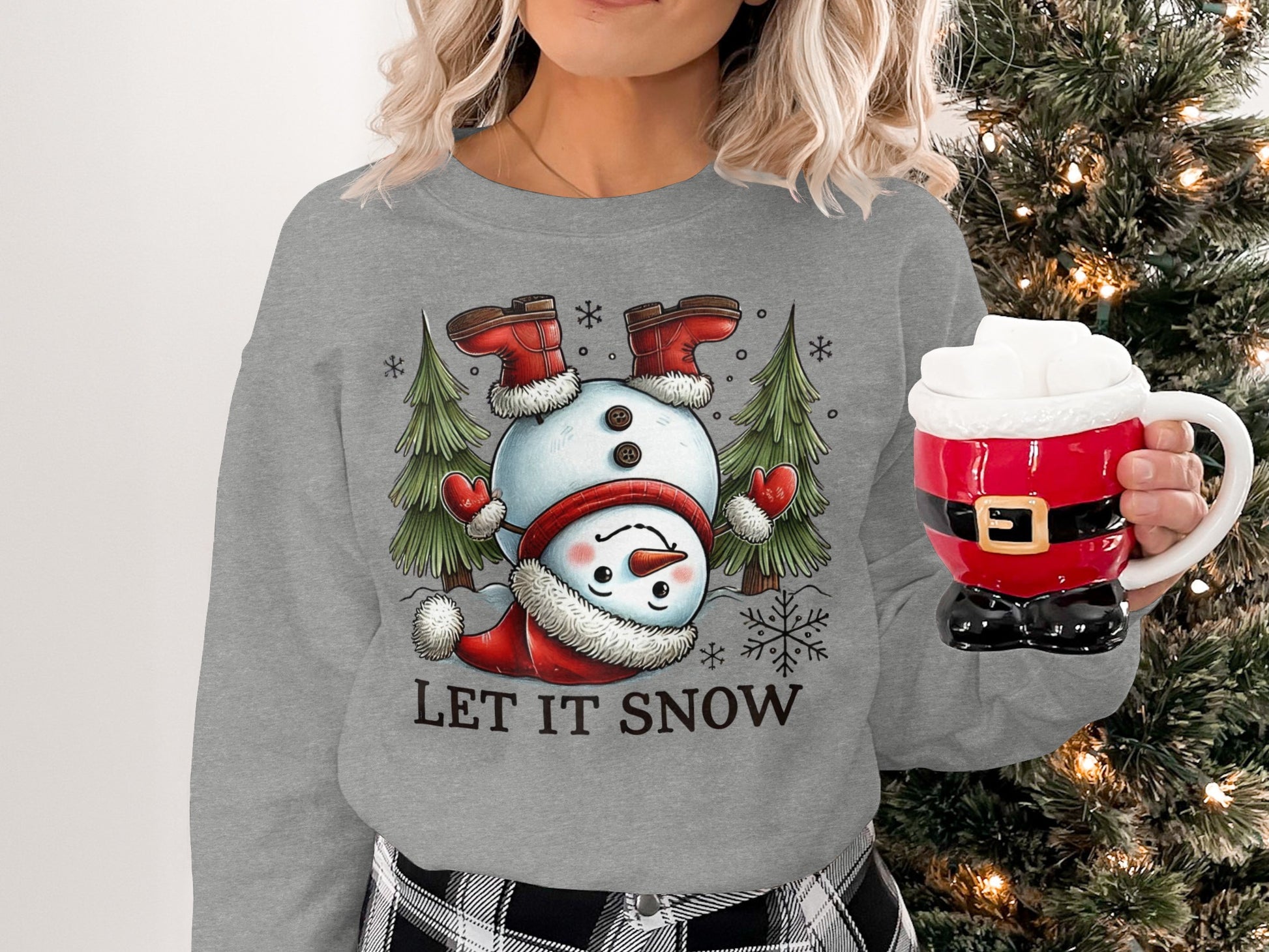 Festive Sweater with Let It Snow Snowman Design