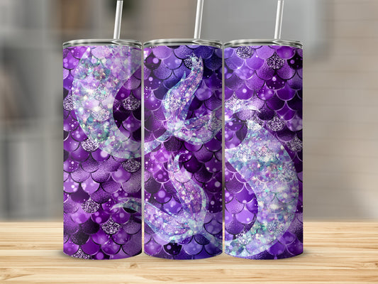 Purple Mermaid Scales Glitter Tumbler product type