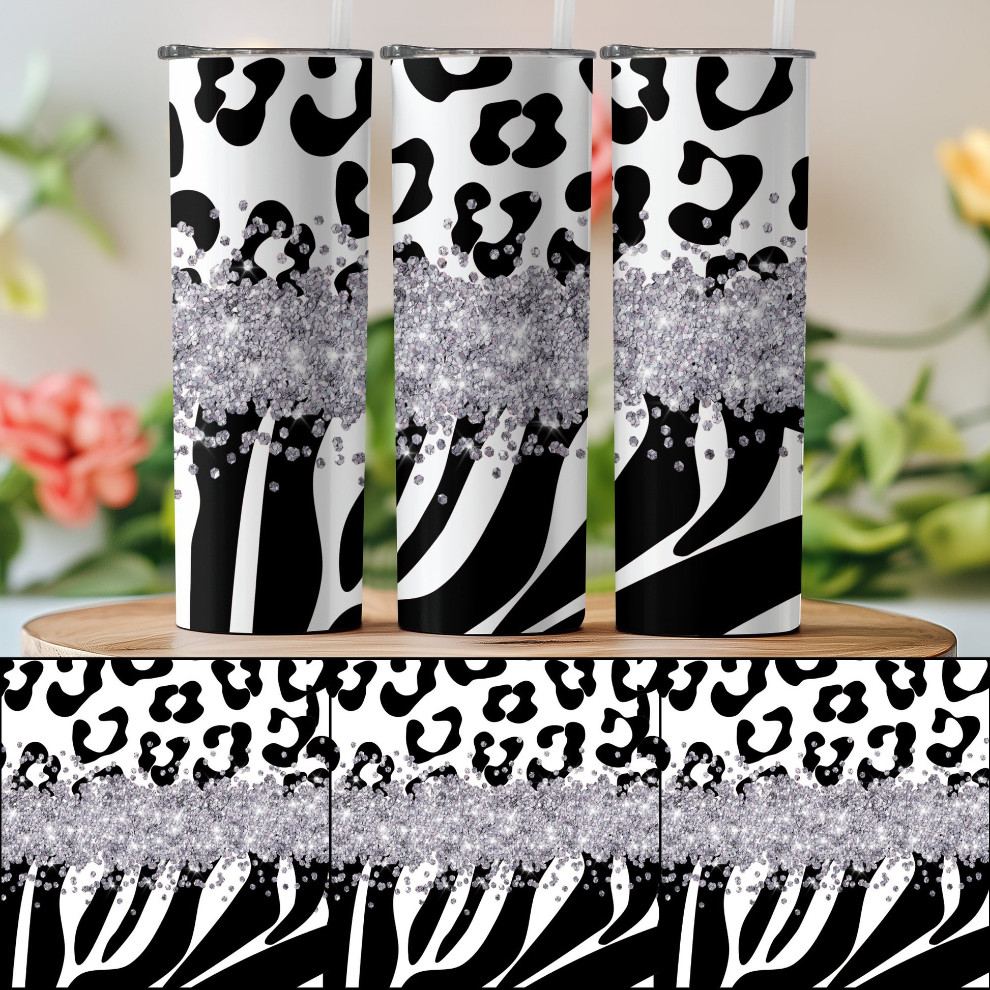 Leopard and Zebra Print Sparkling Tumbler product type