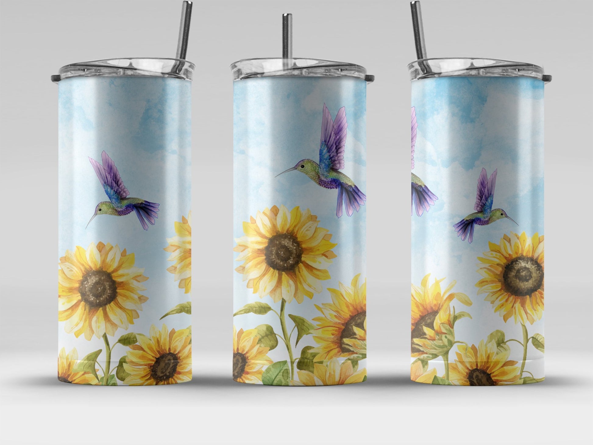 Hummingbird and Sunflower Art Tumbler product