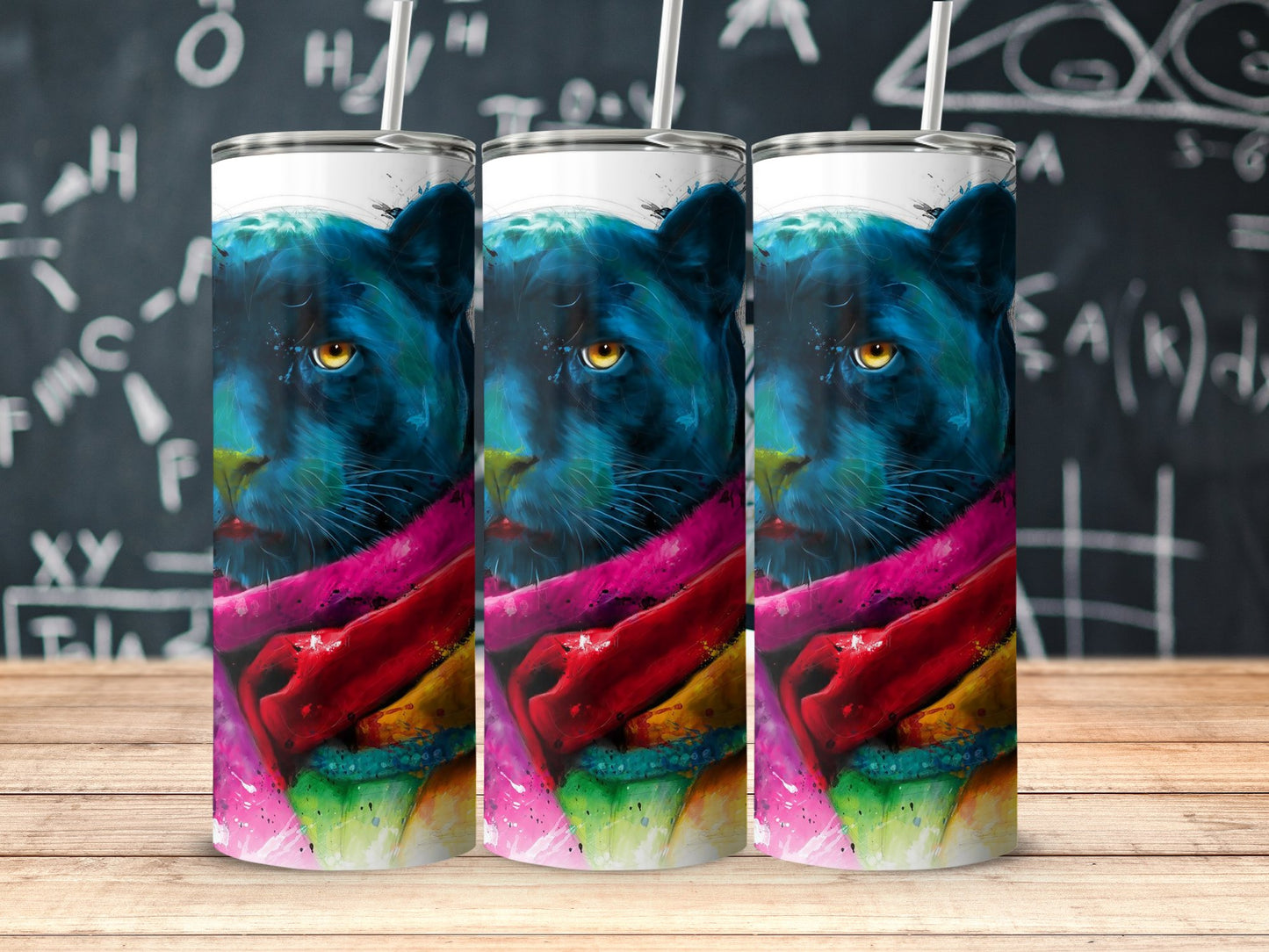Colorful Panther Artwork Design Tumbler product