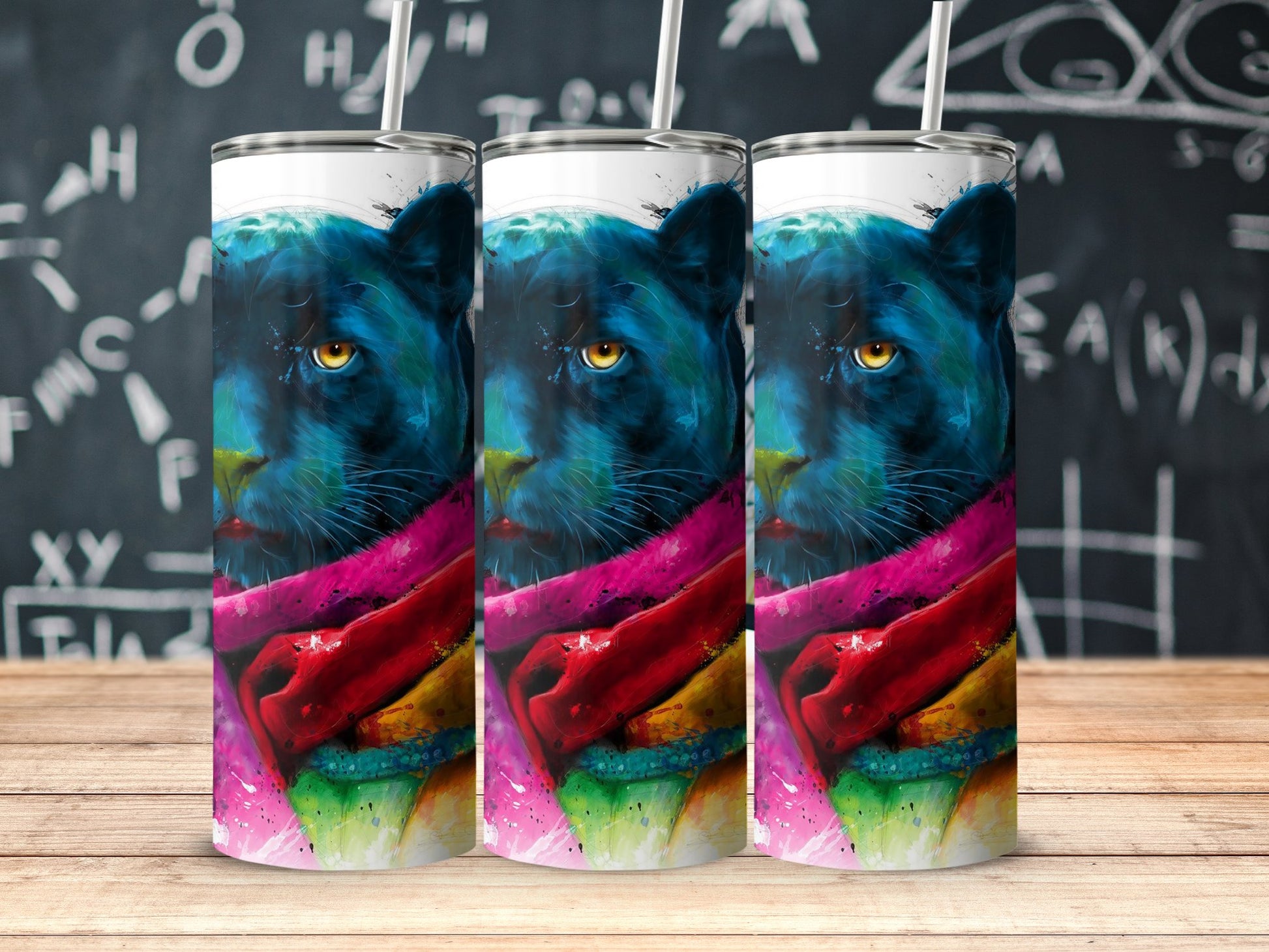 Colorful Panther Artwork Design Tumbler product