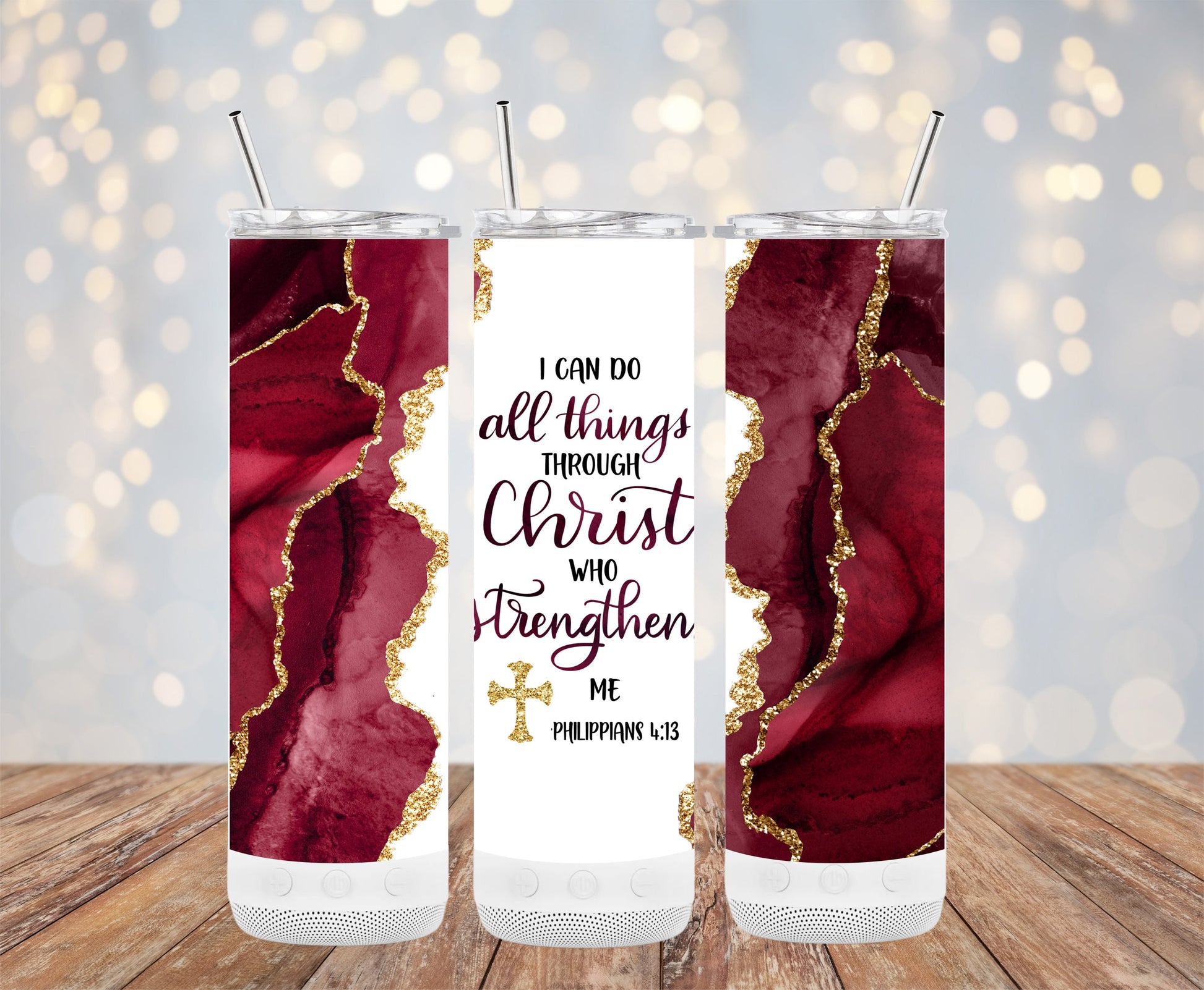 Inspirational Philippians 4:13 Tumbler Mug product type