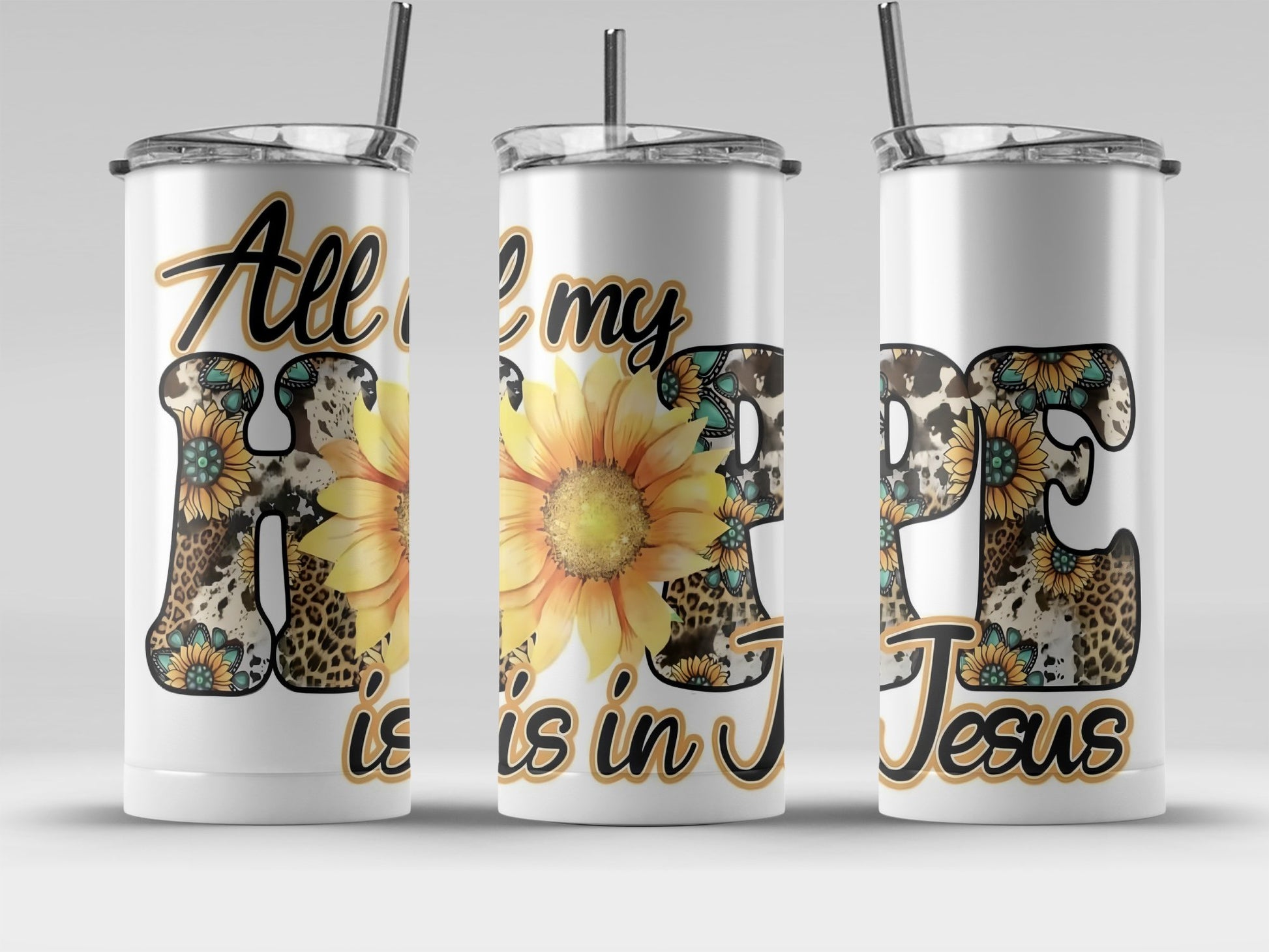 All My Hope Is In Jesus Floral Patterned Tumbler product