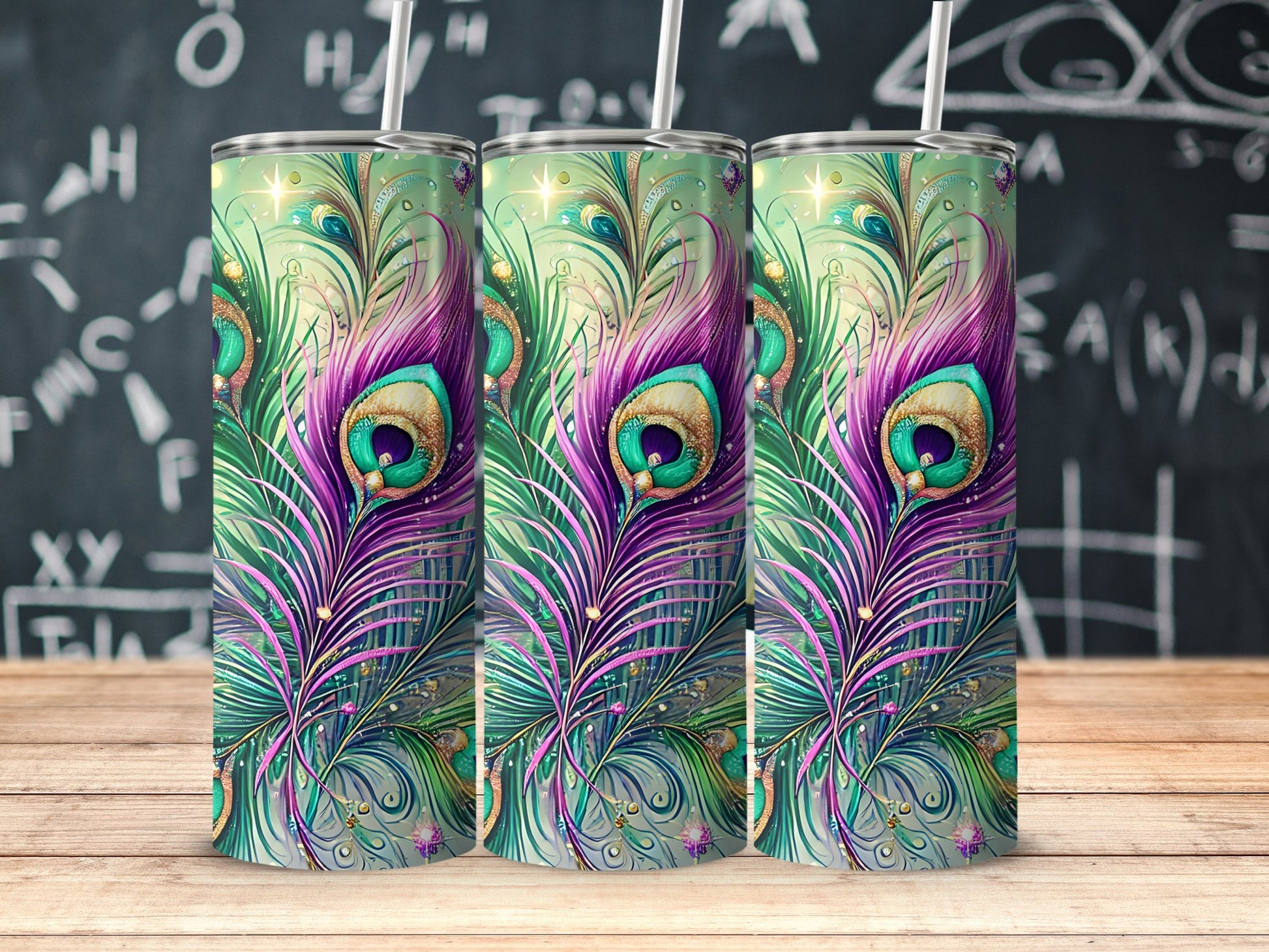 Colorful Peacock Feather Pattern Design Tumbler product type