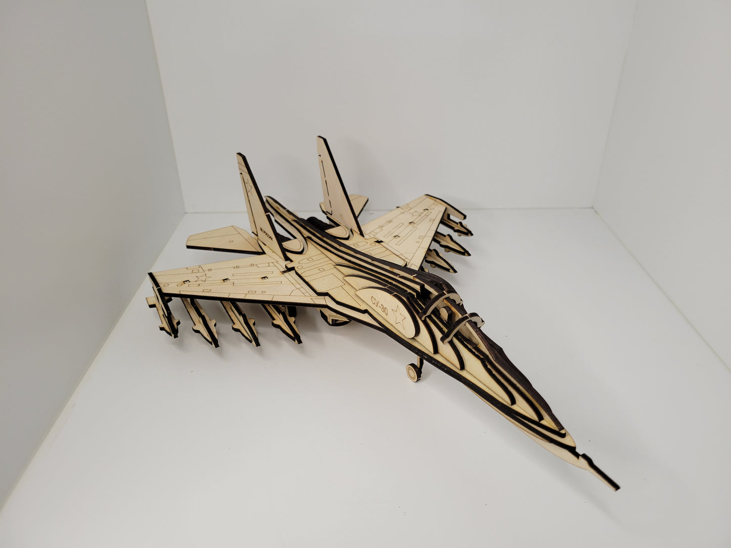 Detailed Wooden Model Airplane Puzzle Toy Kit