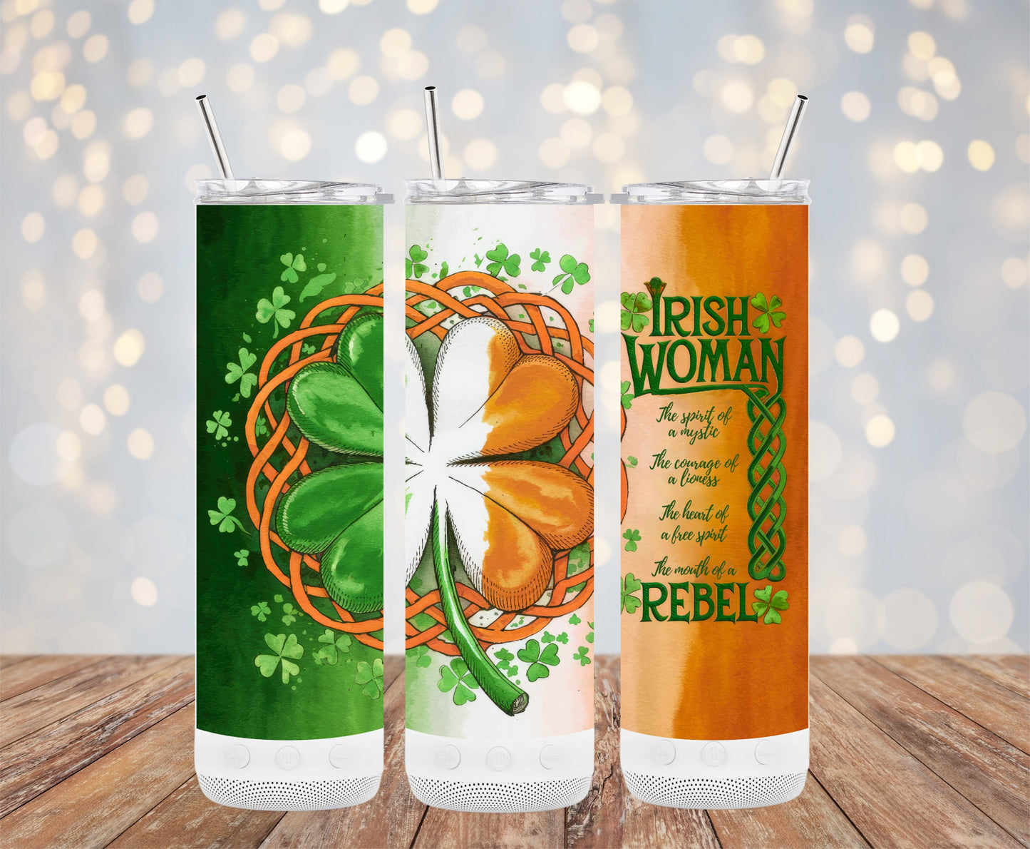Irish Woman Shamrock Inspirational Tumbler Product