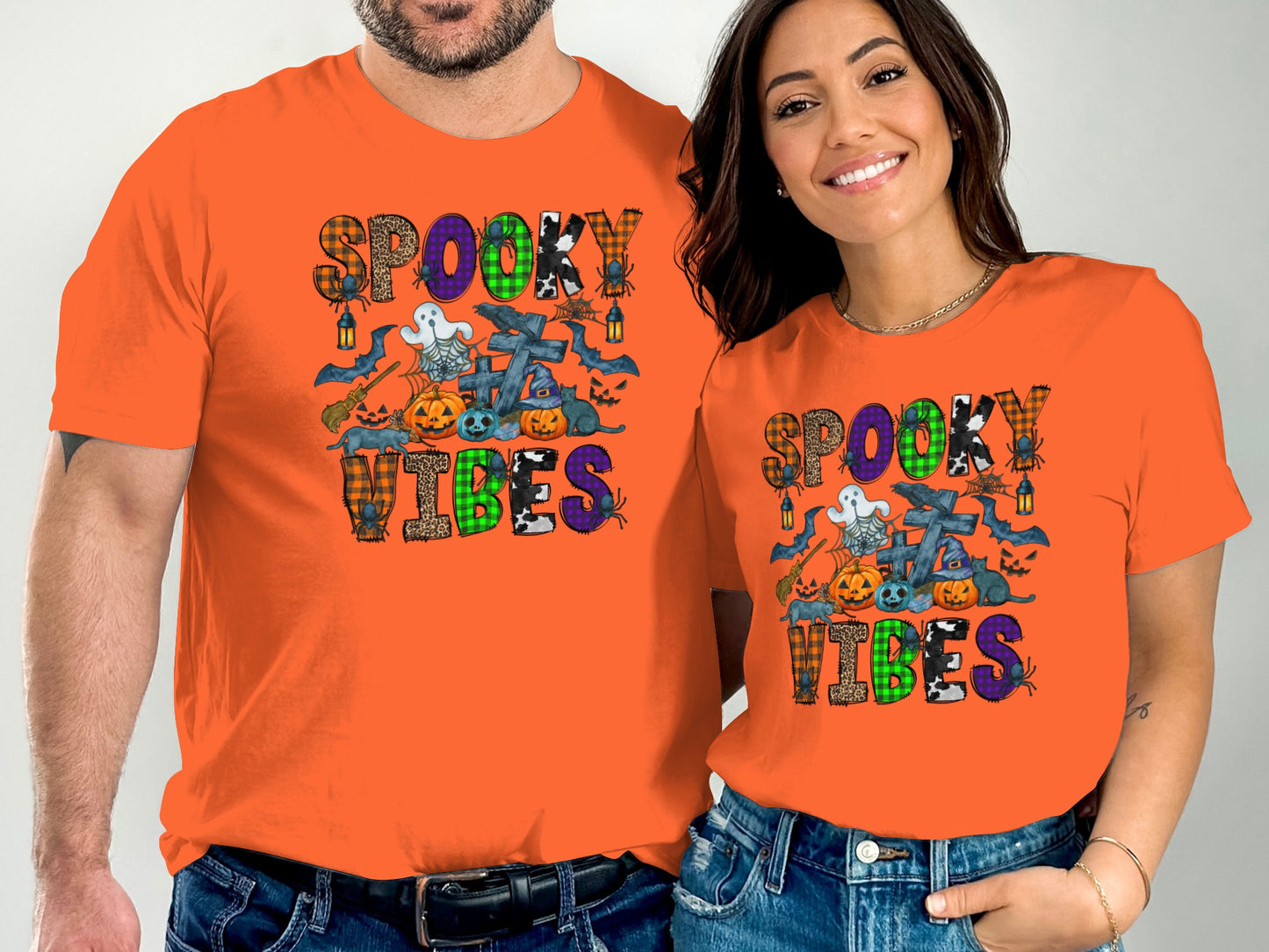 Vibrant Spooky Vibes Graphic Printed Shirt product