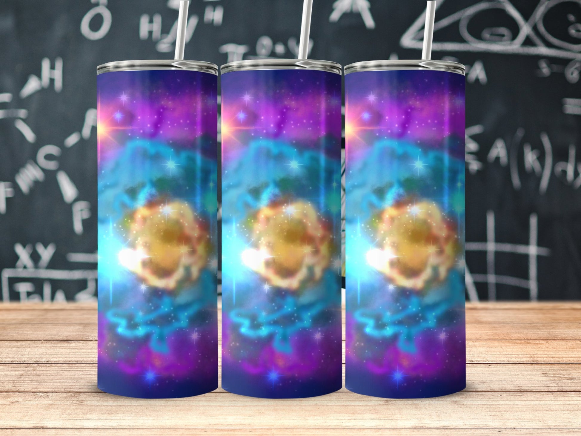 Vibrant Galactic Themed Tumbler Science Art Product